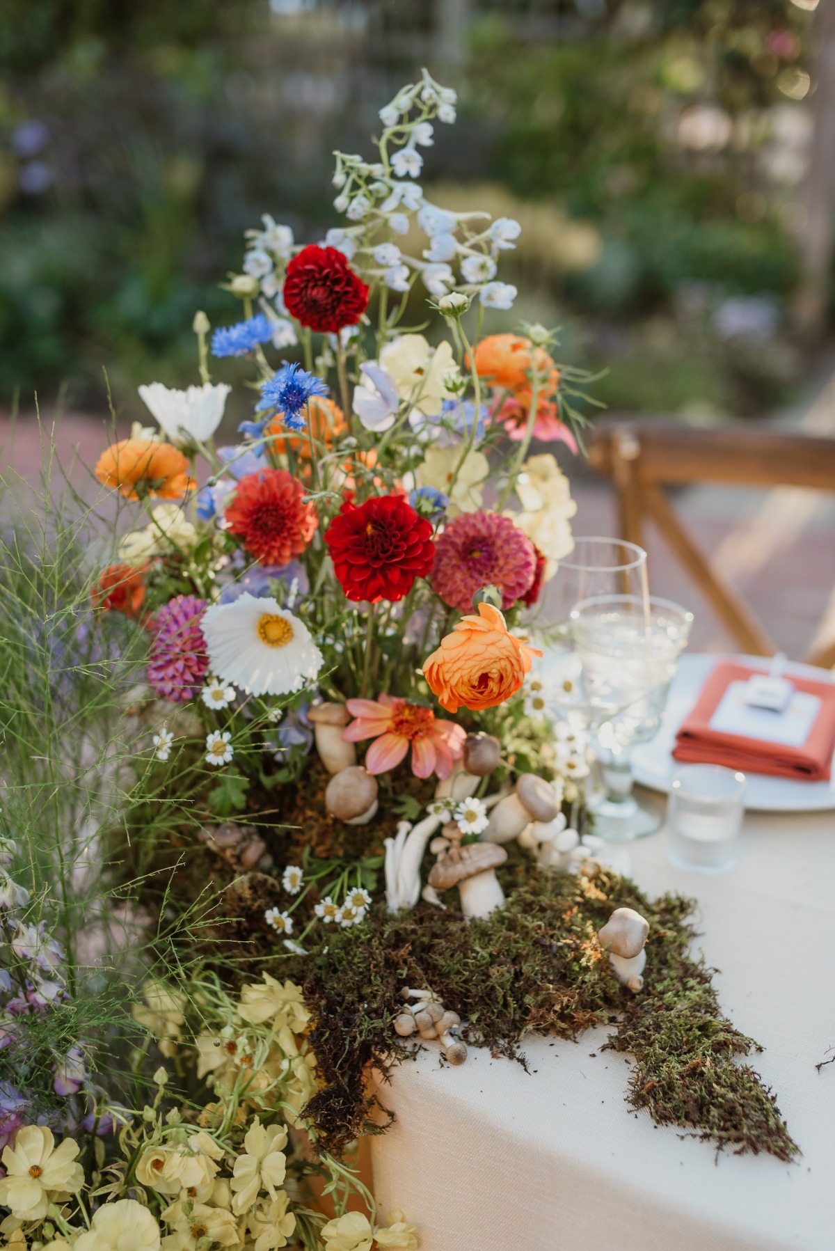moss floral centerpieces