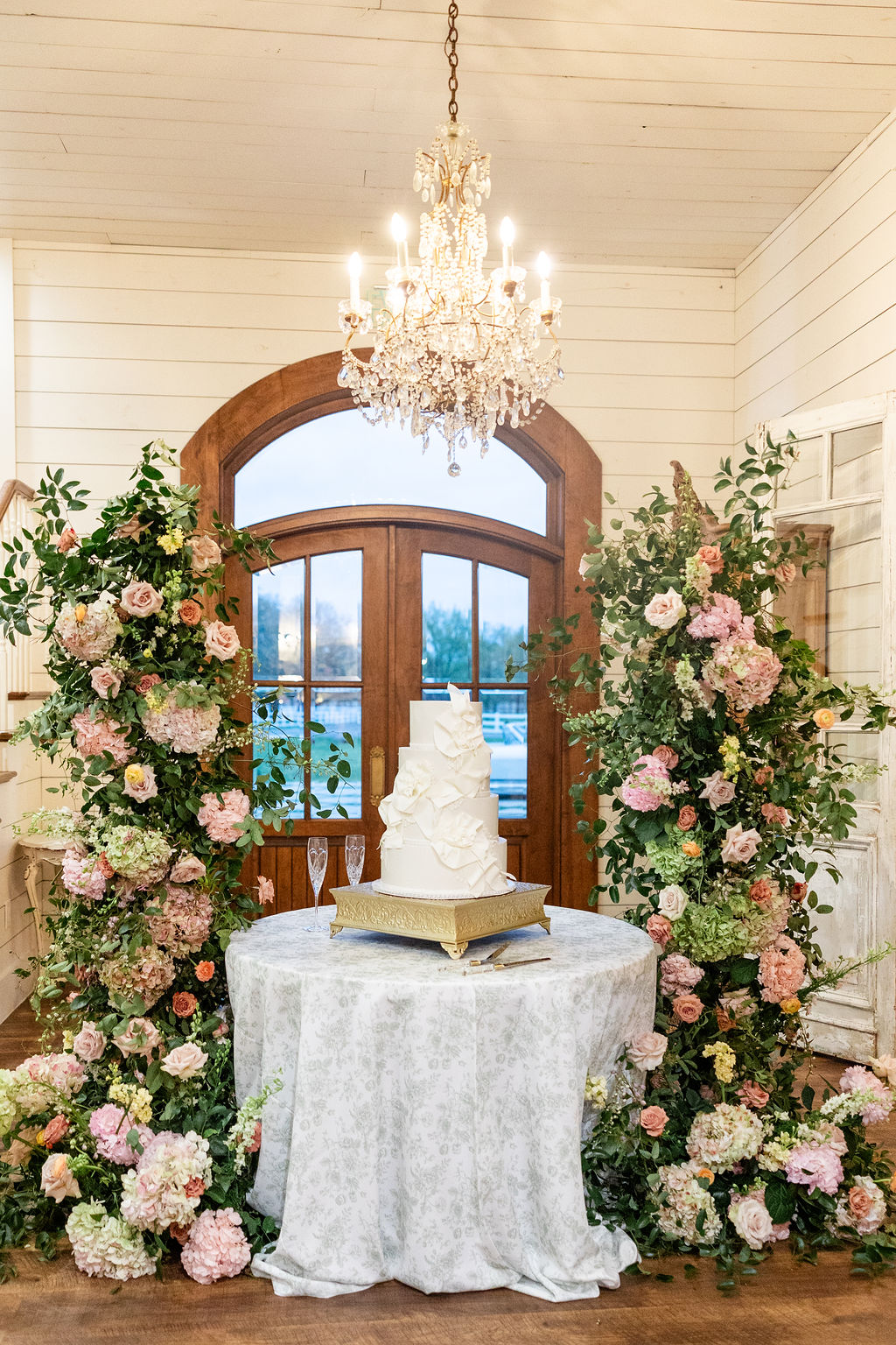 ruffled wedding cake