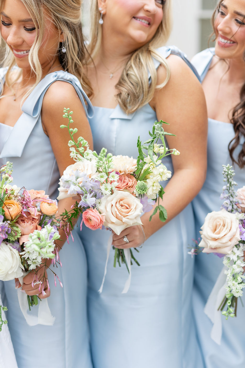 pastel blue bridesmaid dresses
