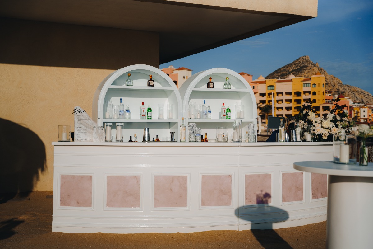 white wedding bar
