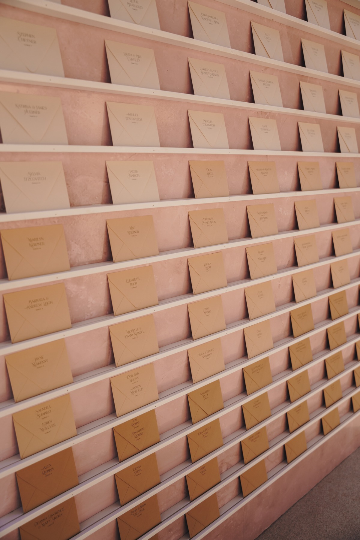 seating cards in envelopes
