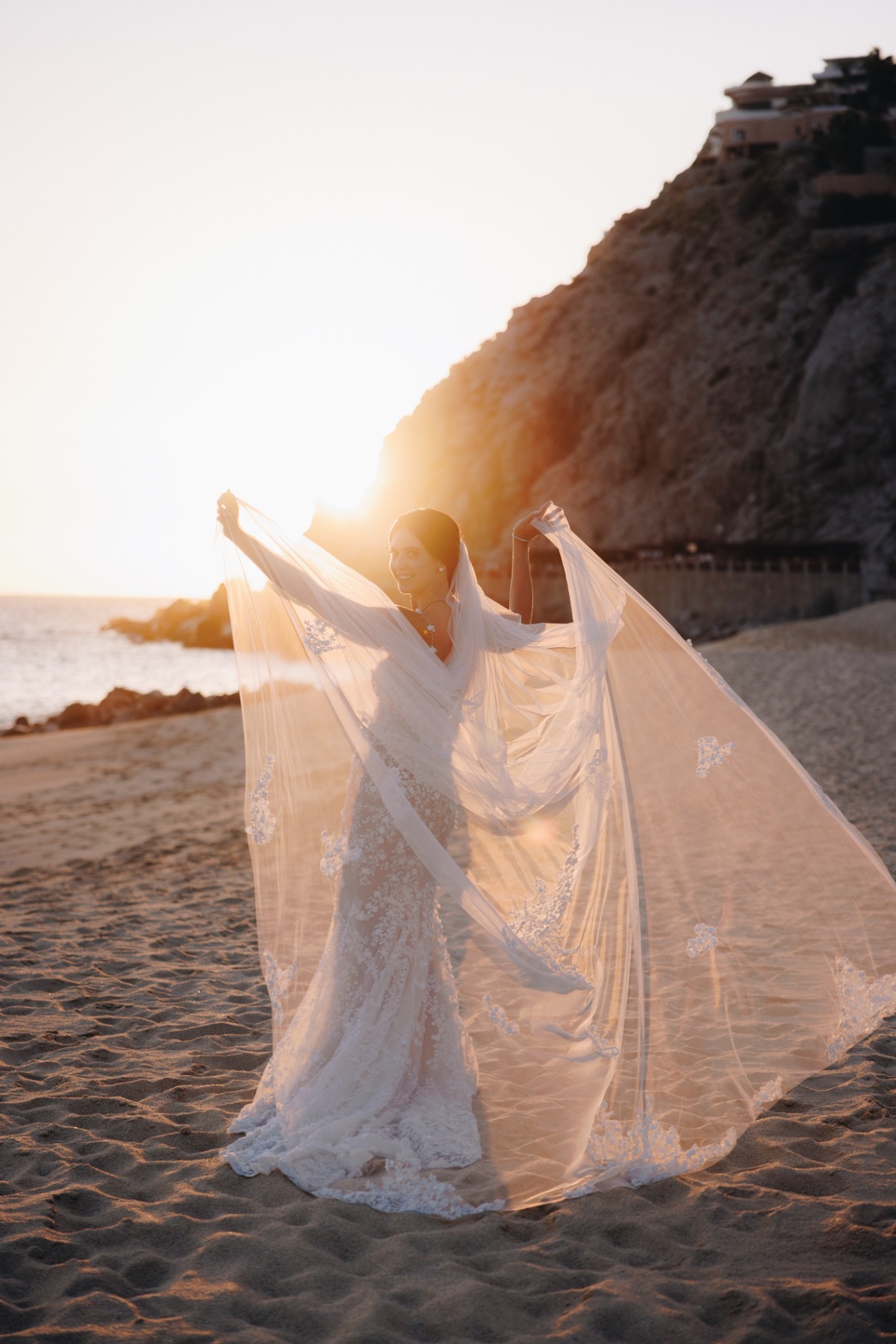 beach wedding bridal portraits