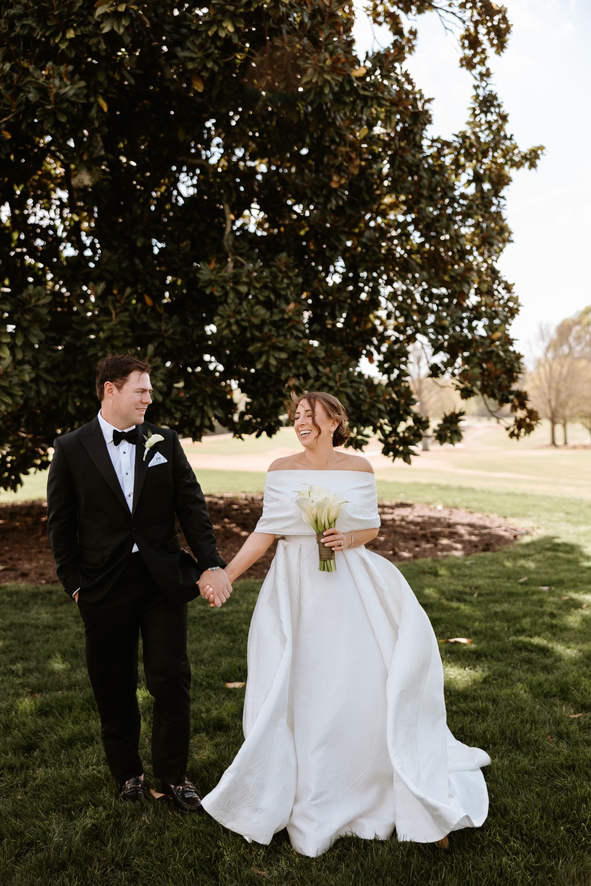 off the shoulder wedding dress
