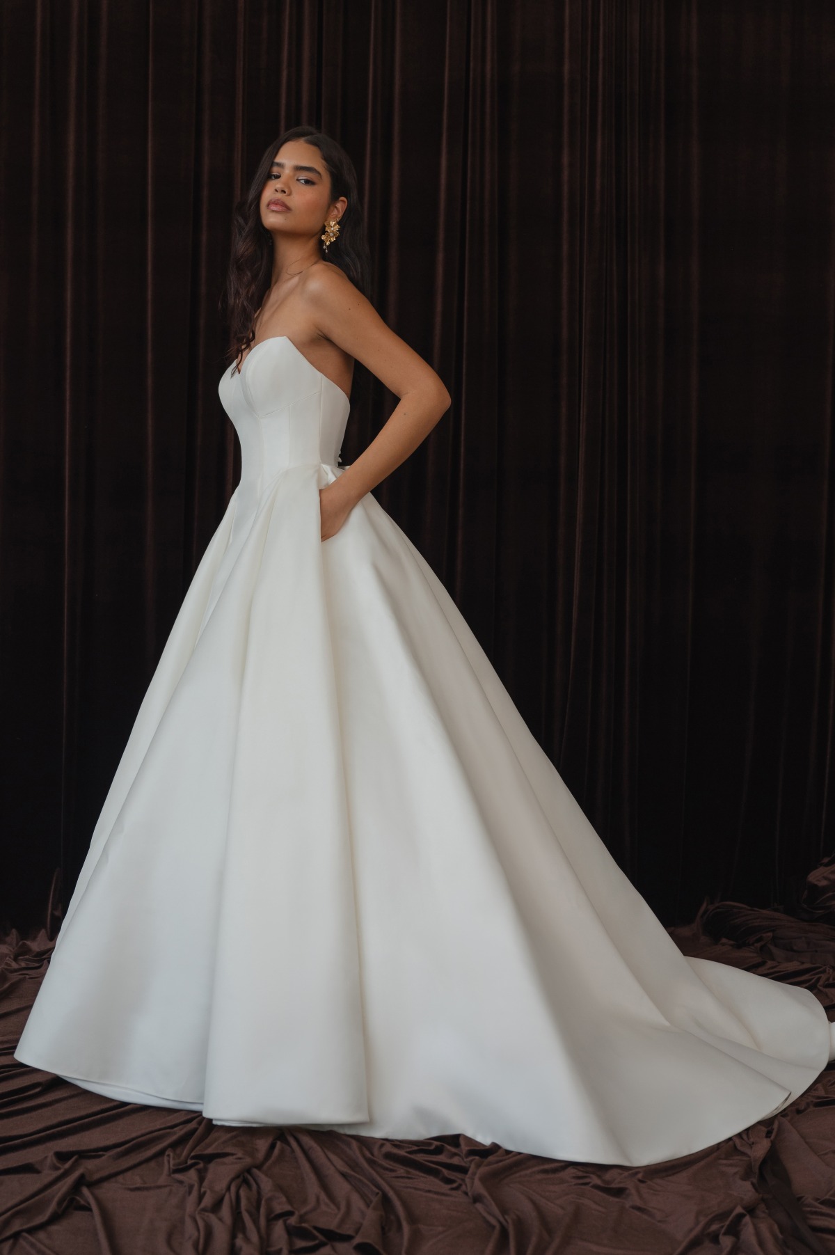 strapless wedding dress with pockets