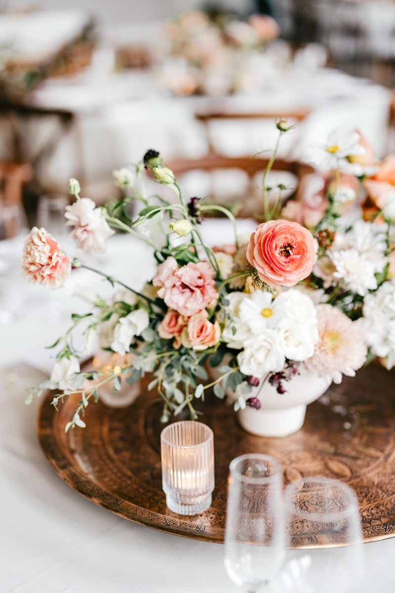blush and ivory wedding flowers