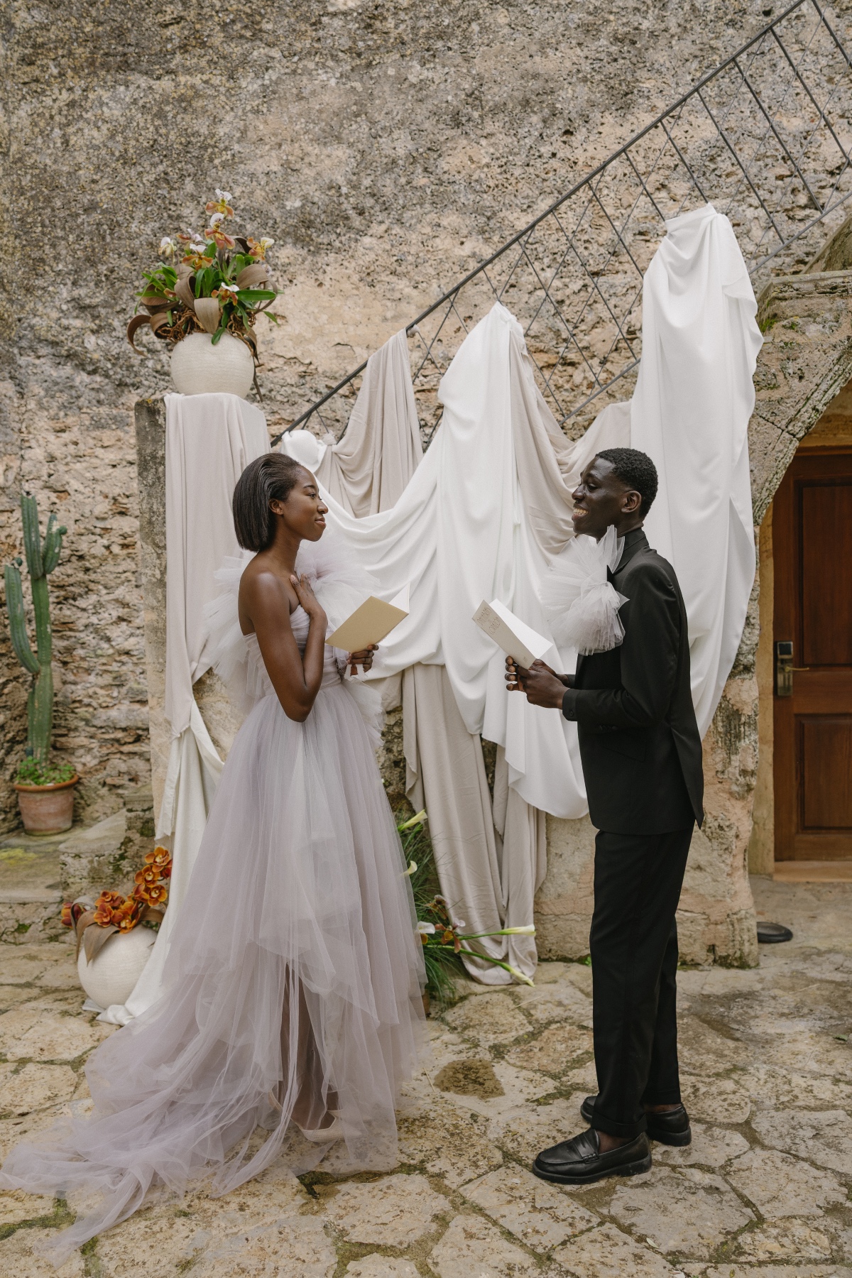 draped wedding ceremony backdrop