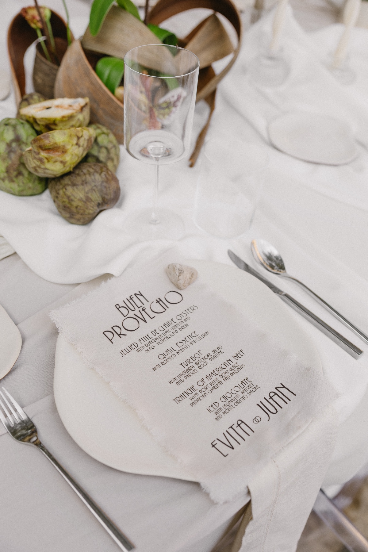 minimalist wedding menus