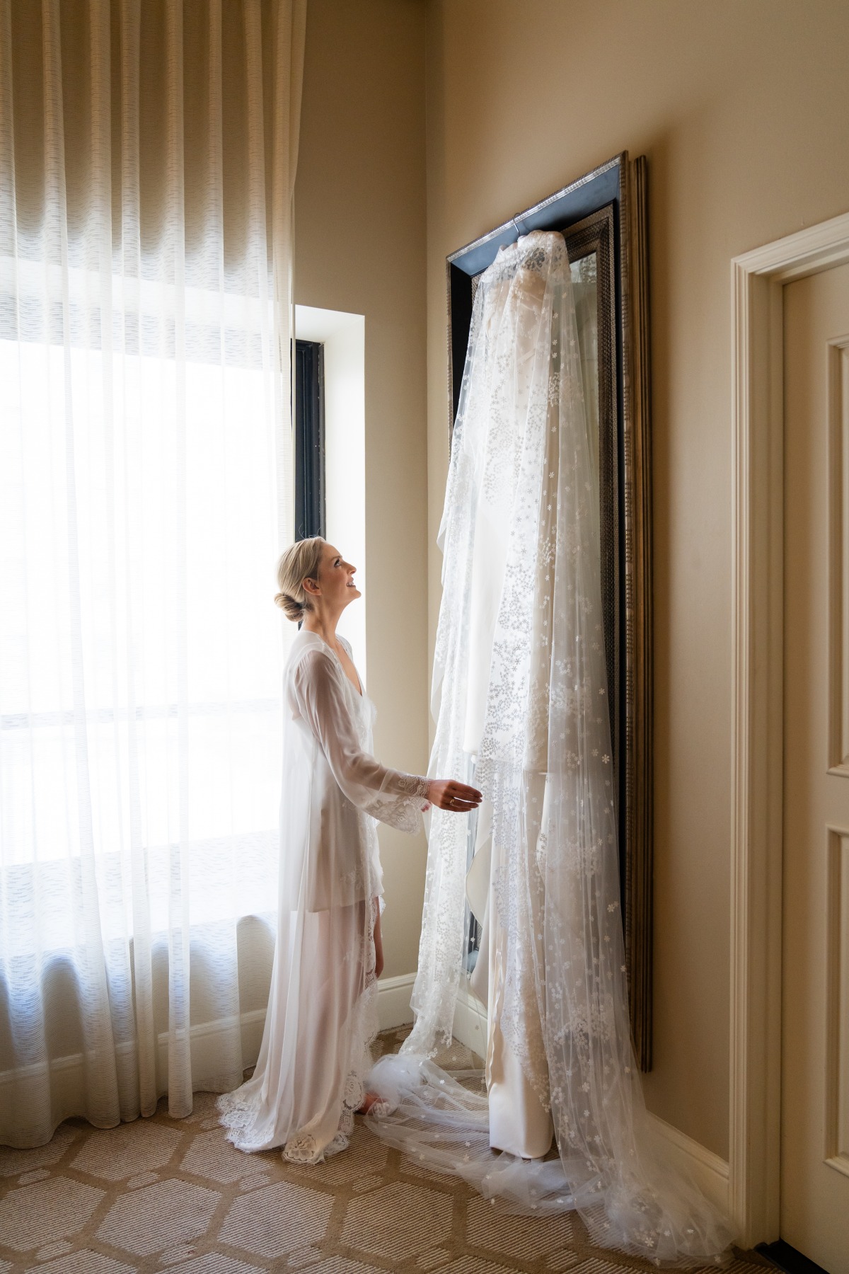 sheer bridal robe
