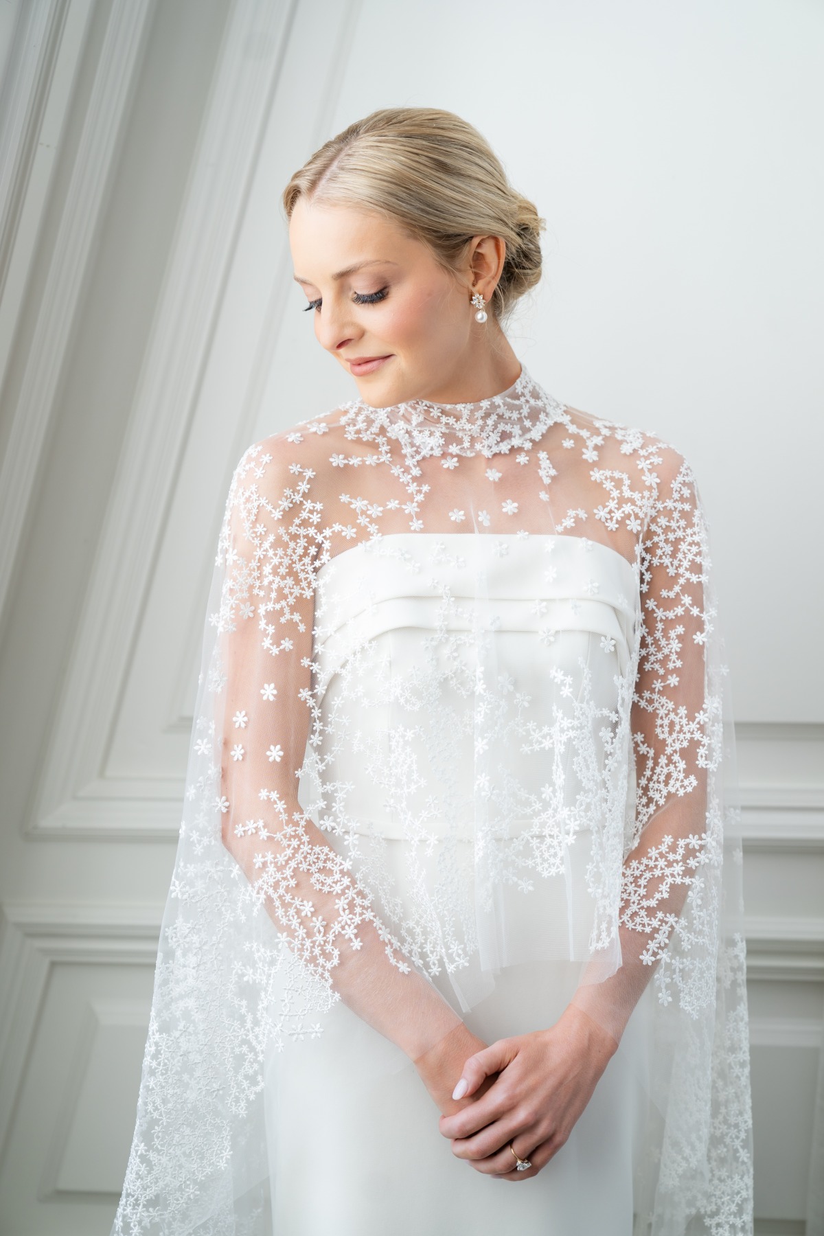floral bridal cape