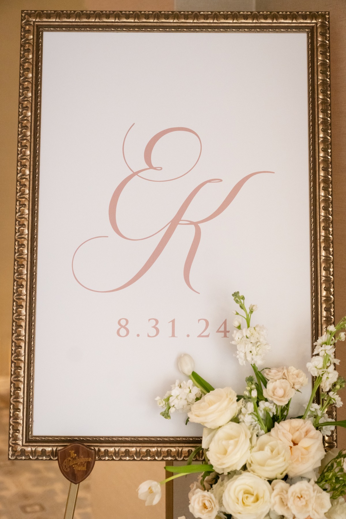 custom monogram wedding welcome sign