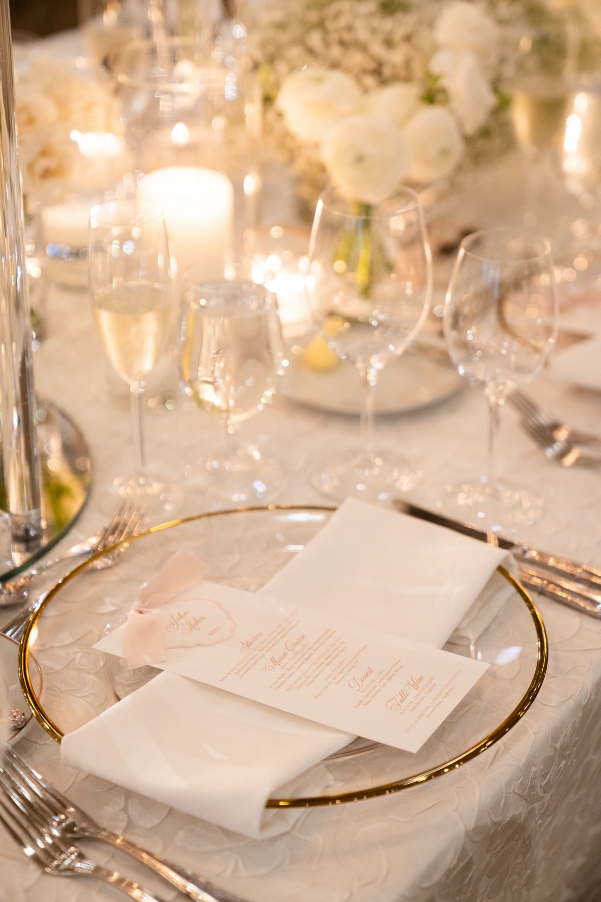 clear plates with gold rim