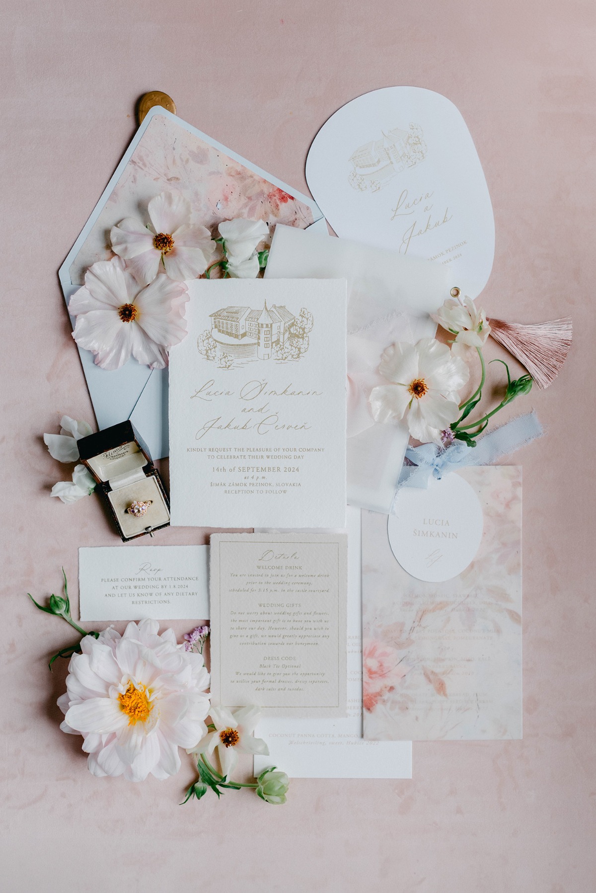 pastel wedding invitations