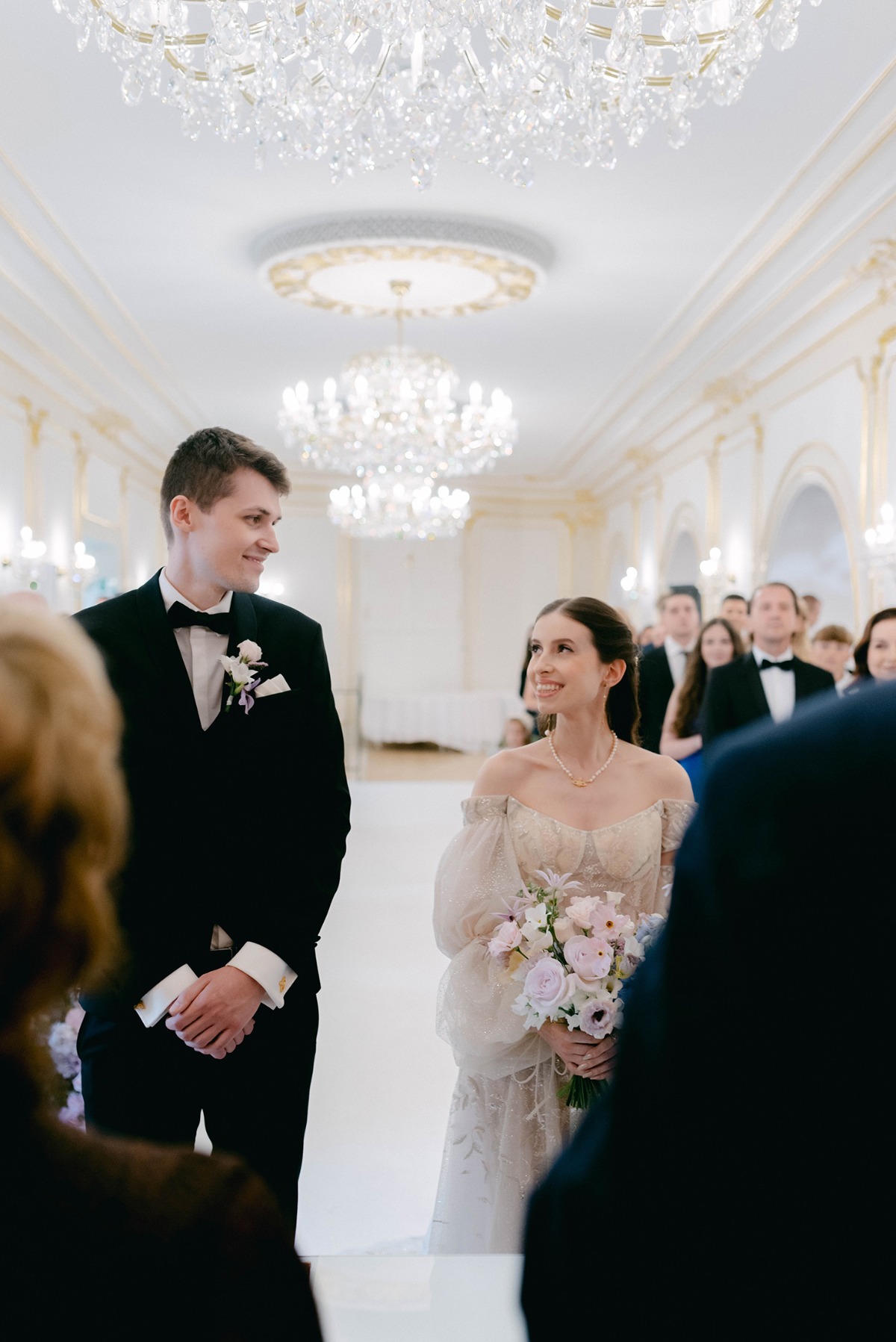 wedding ceremony in a castle
