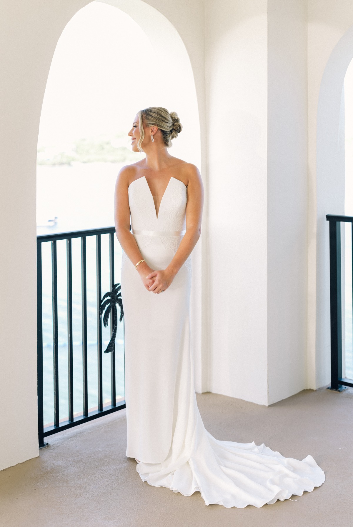 modern white wedding dress