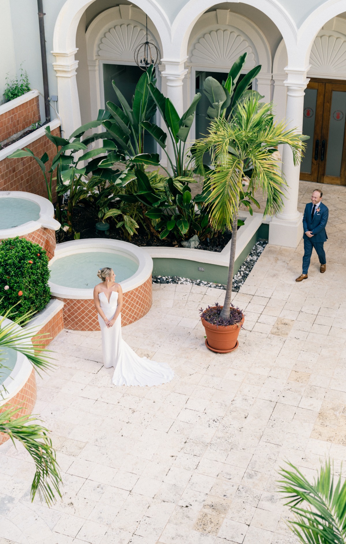 first look with bride
