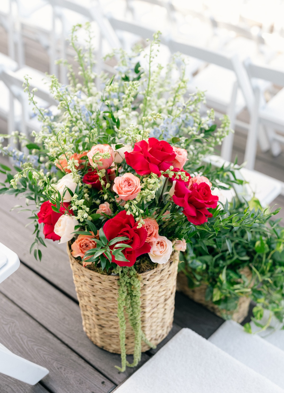 market basket wedding flowers