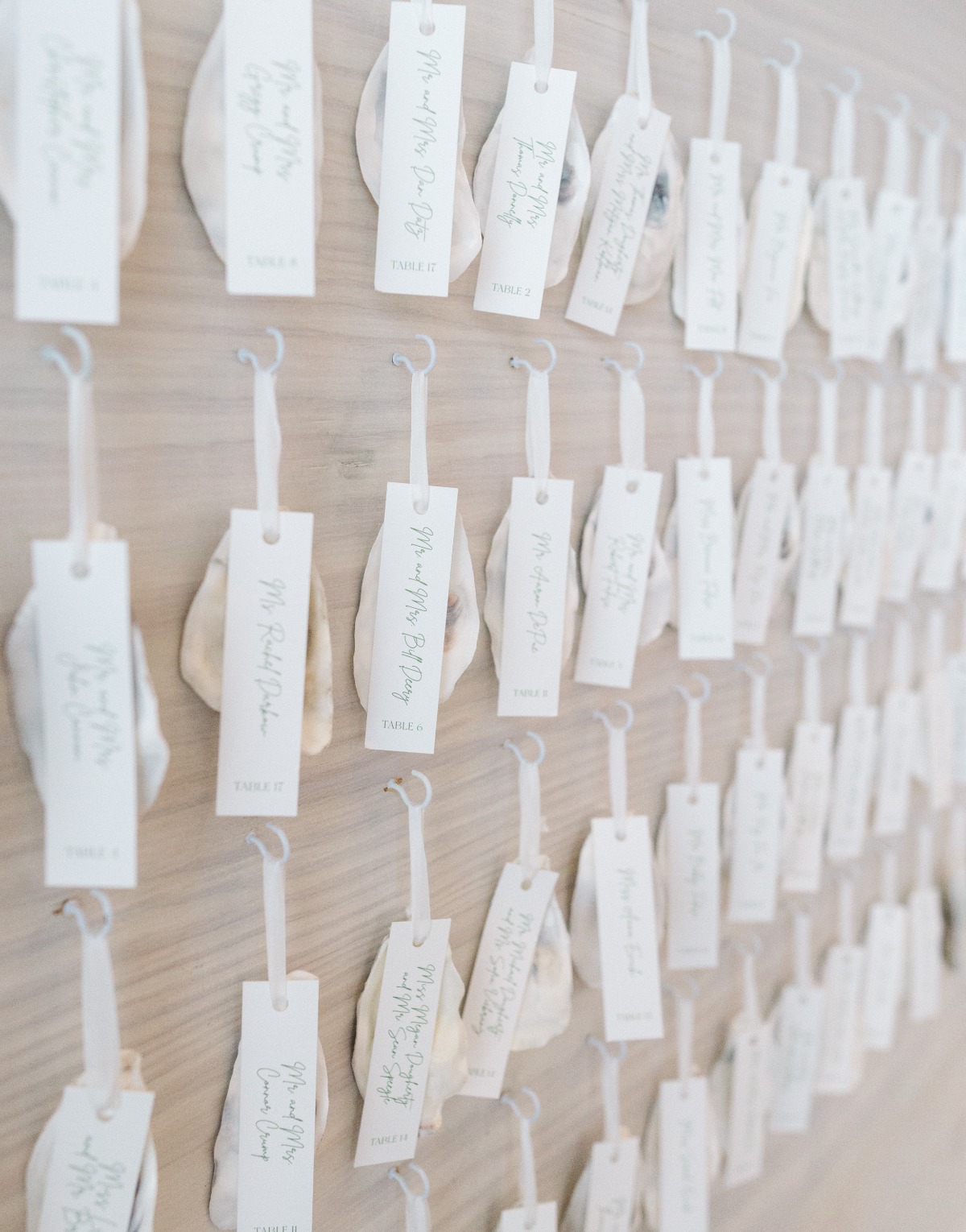 oyster wedding escort cards
