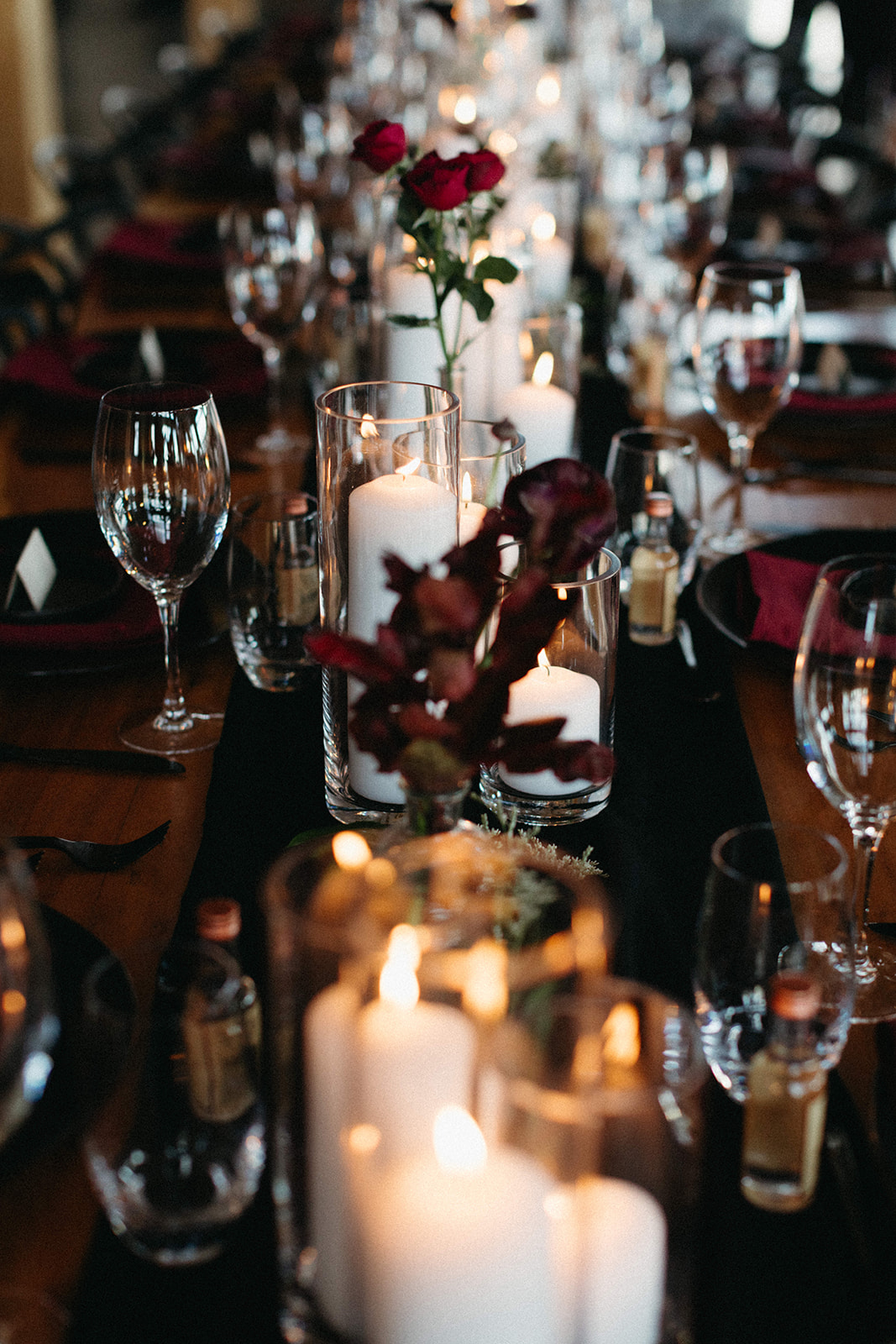 wine red centerpieces