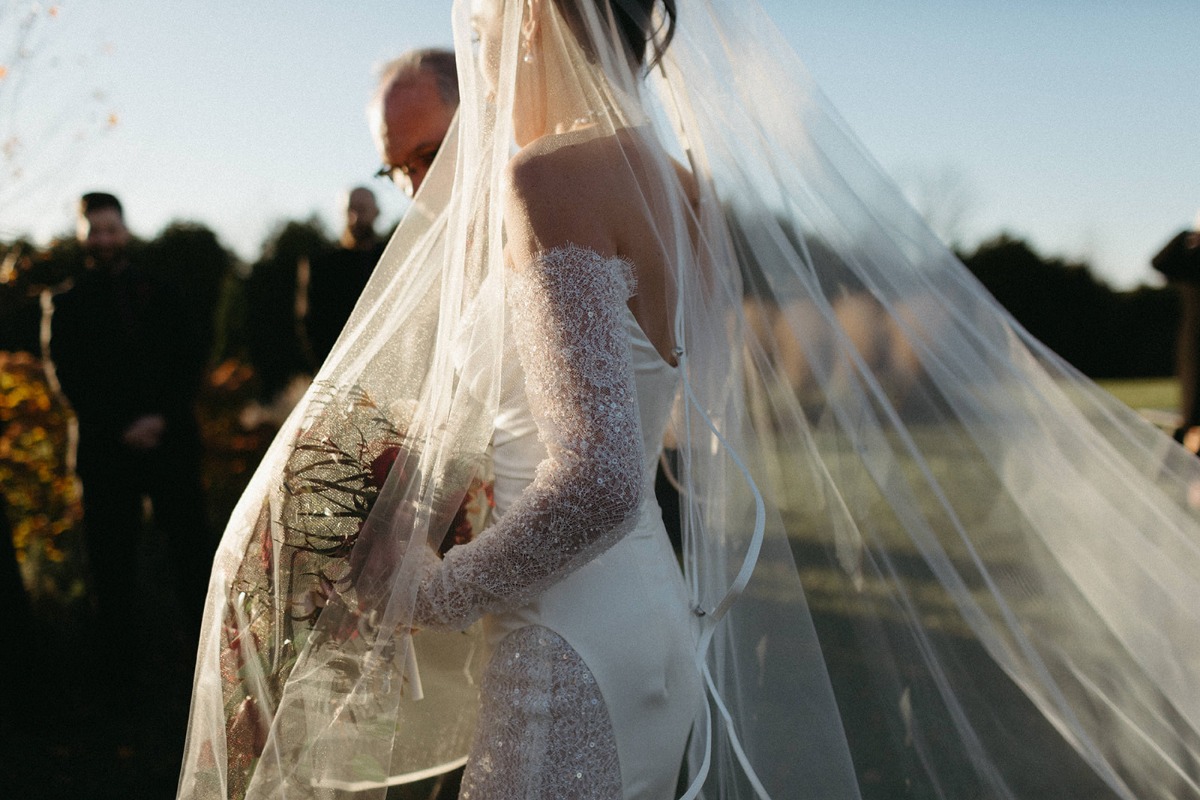 sheer beaded wedding dress