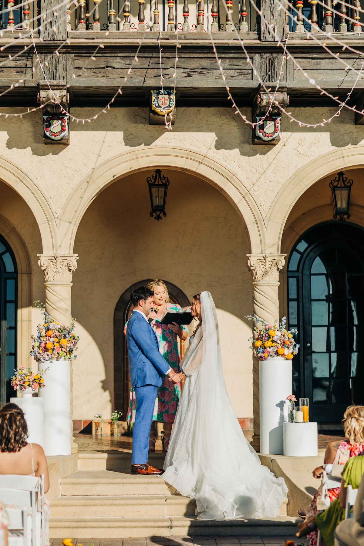 wedding ceremony on steps