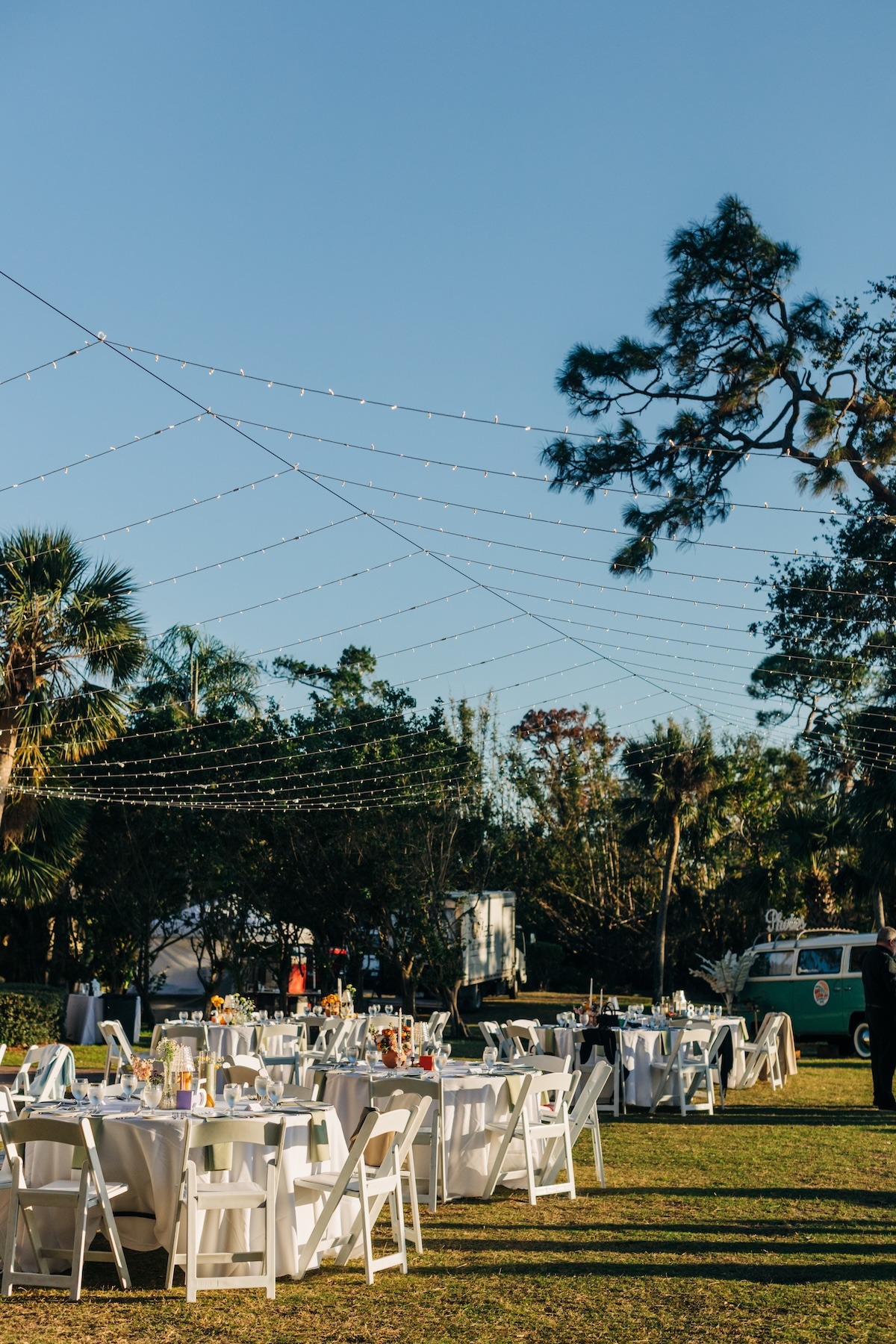 outdoor lawn wedding reception