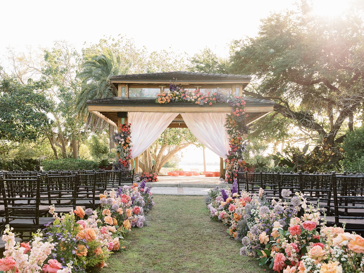 decorated pavillion for wedding ceremony
