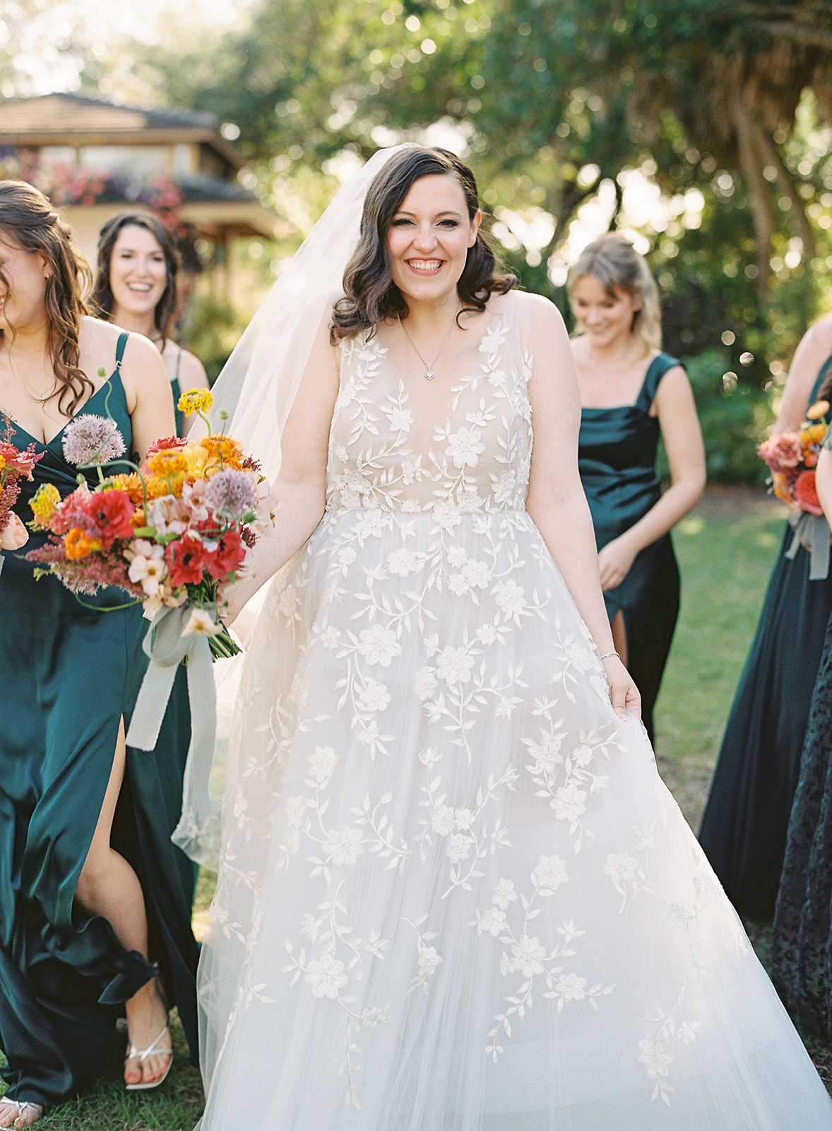 floral applique wedding dress