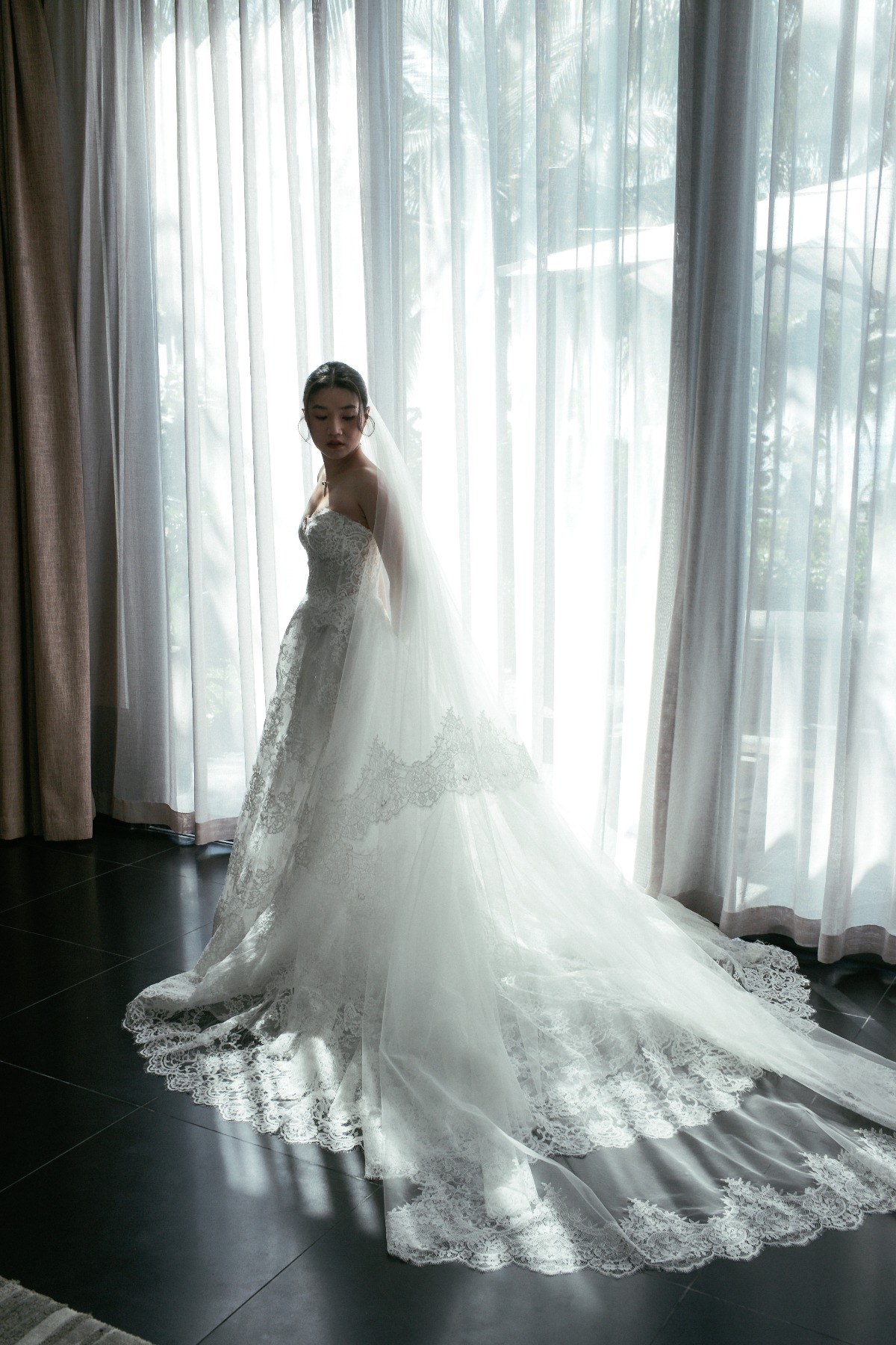 designer lace ballgown
