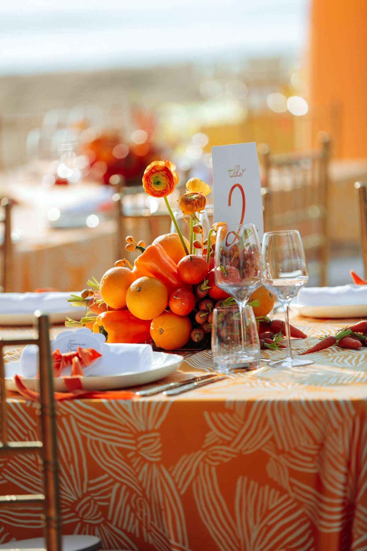 orange wedding decor