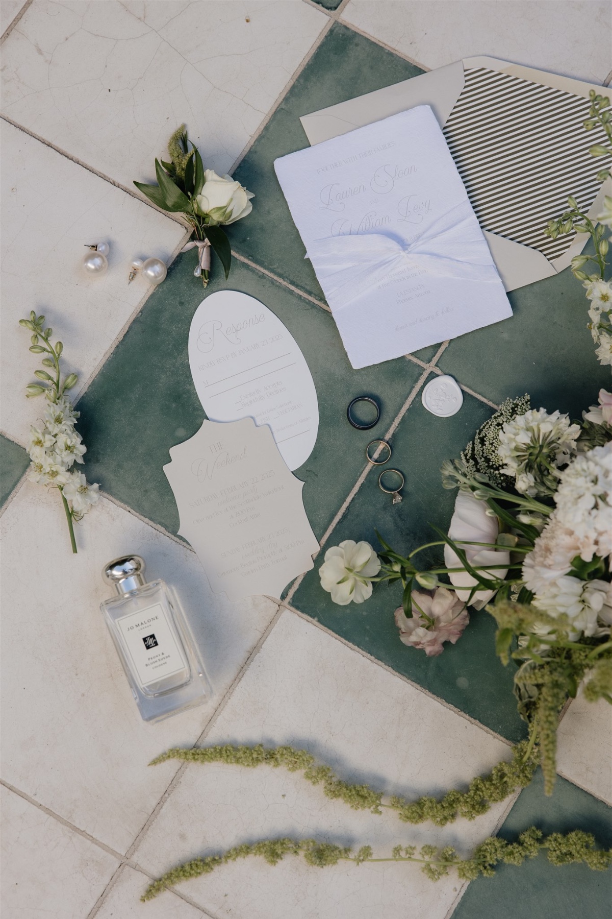 white and neutral wedding invitations