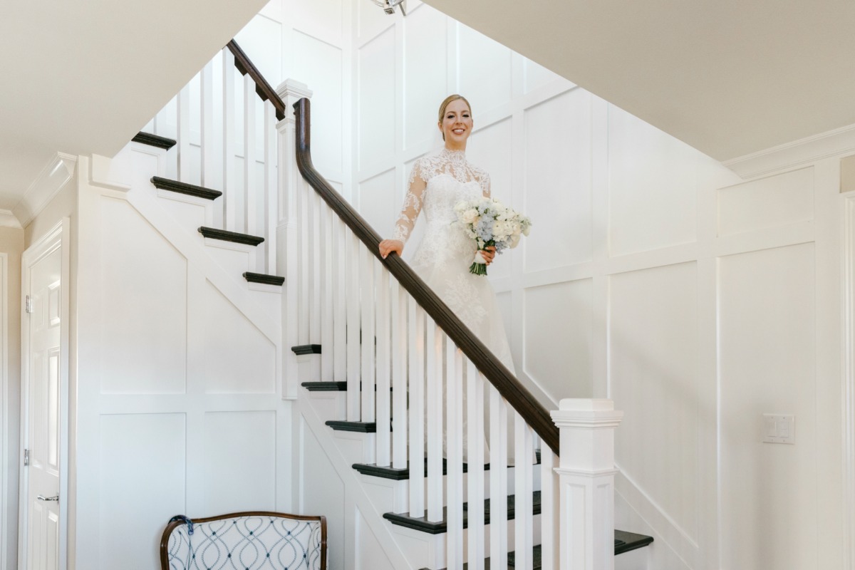 bride gets ready at childhood home