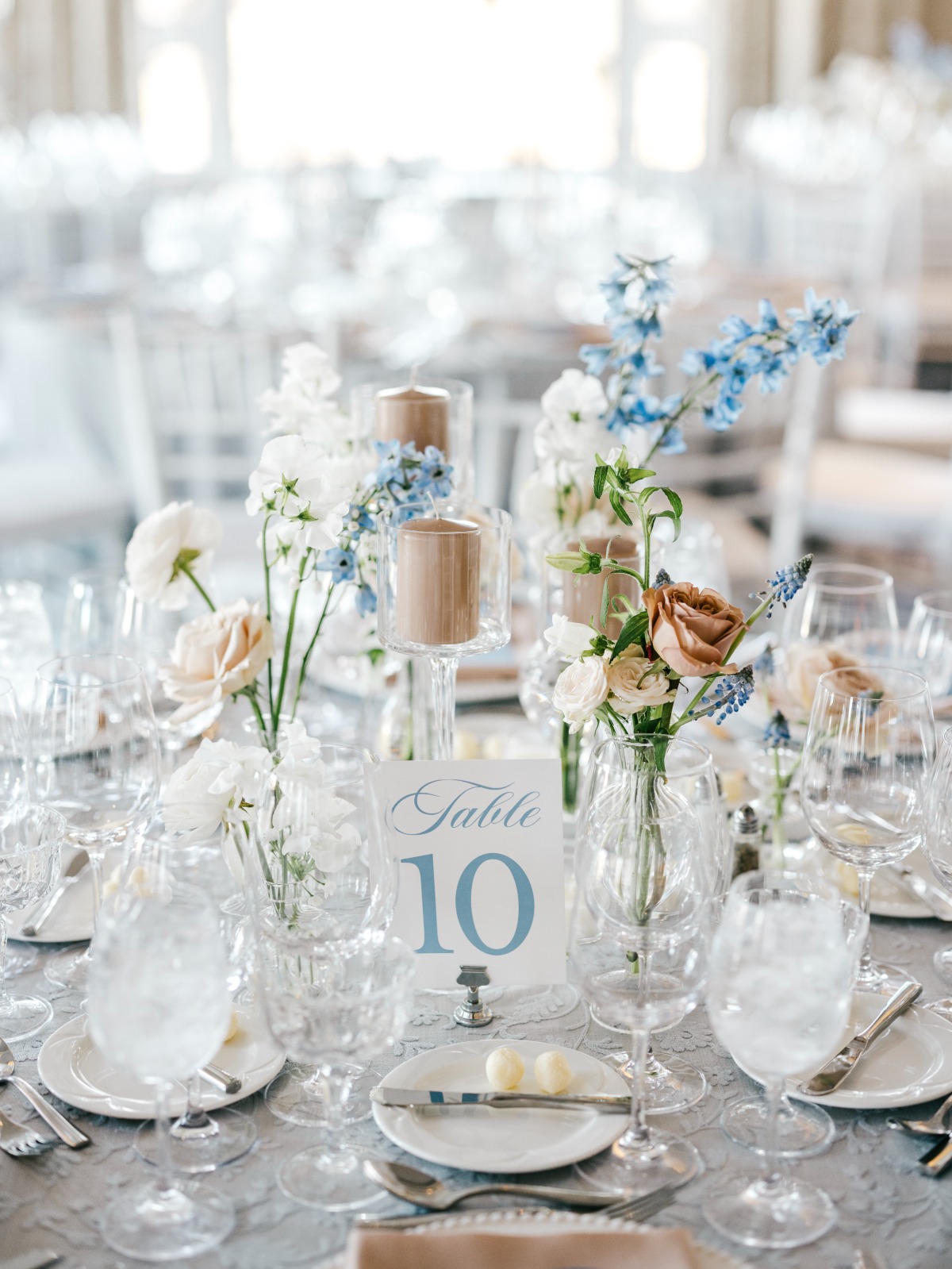 blue wedding flowers