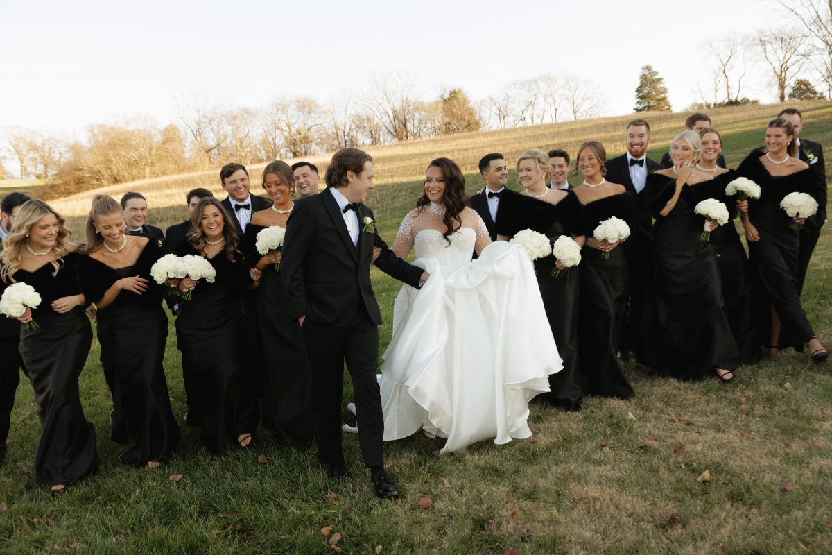 black wedding party looks