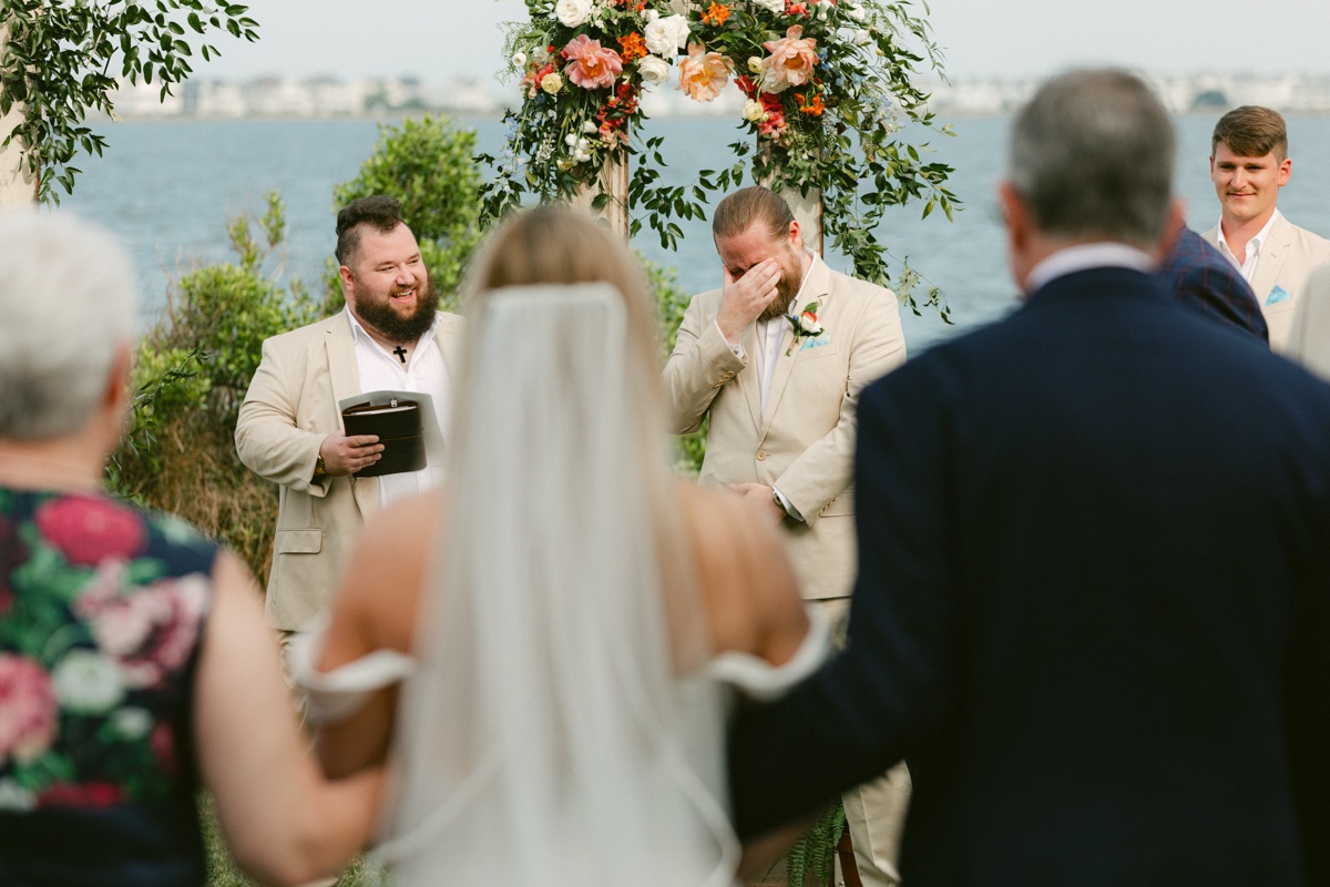 parents walking the bride down the aisle