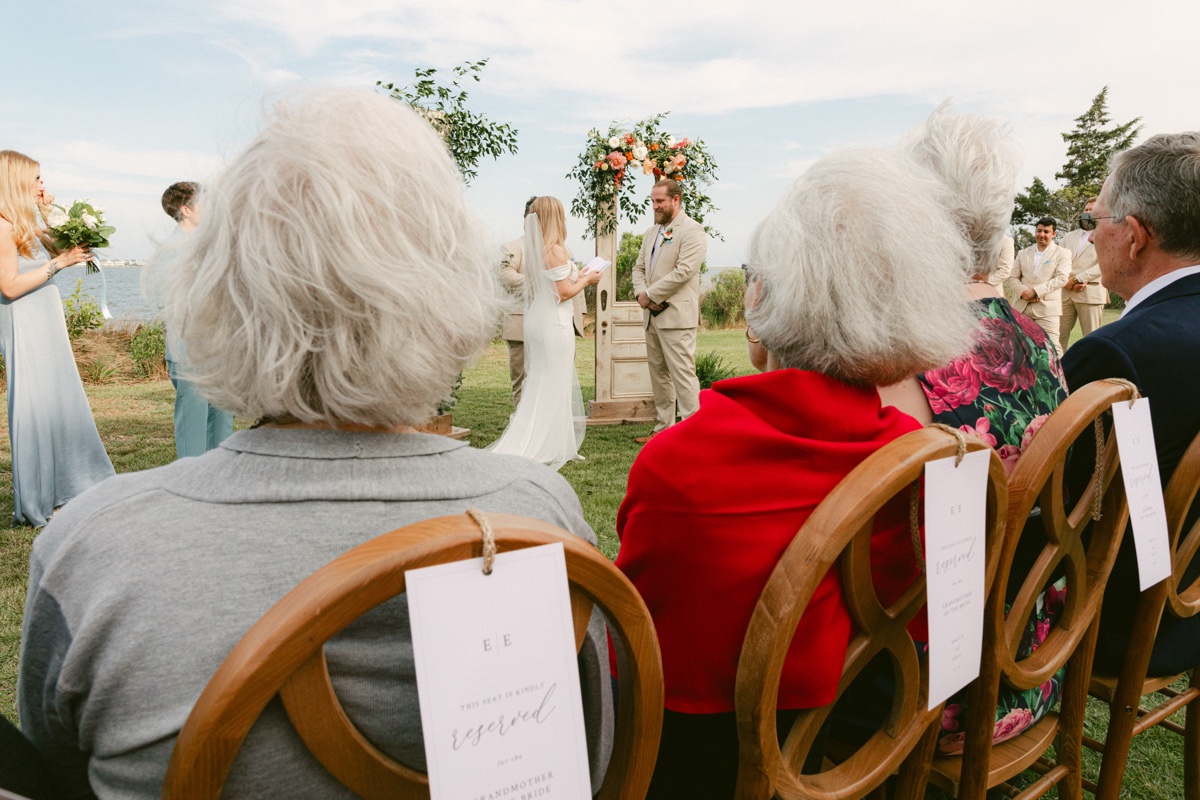 reserved signs for chairs at wedding