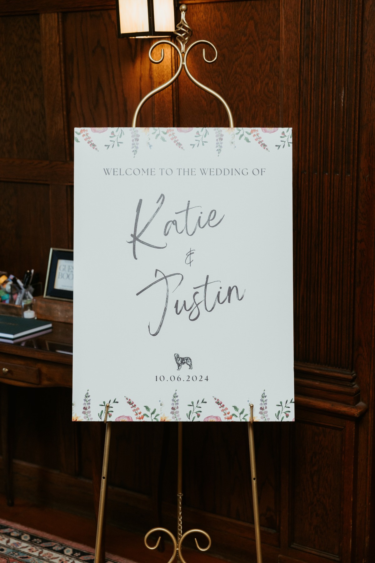 simple printed wedding sign
