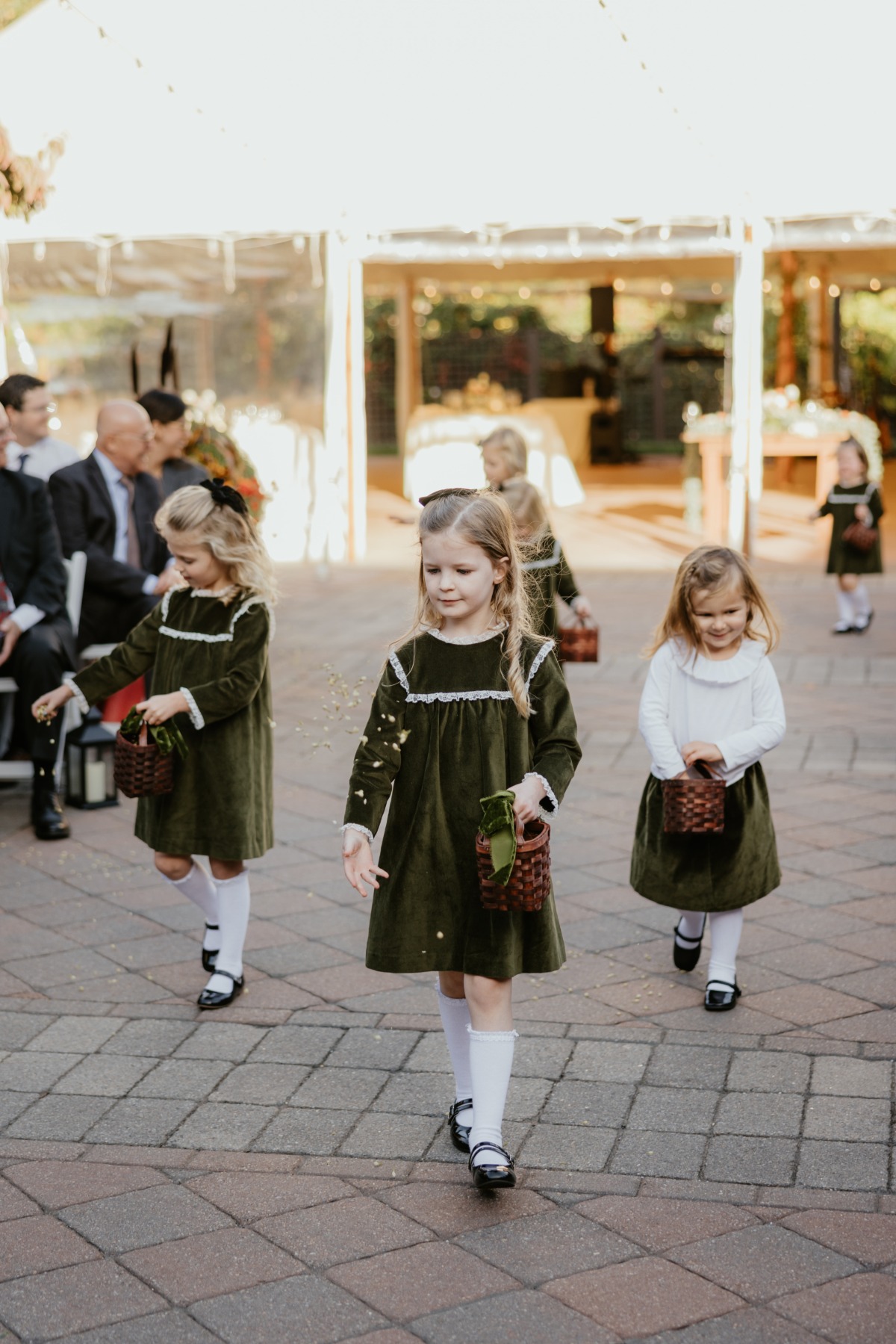 olive green velvet flower girl dresses