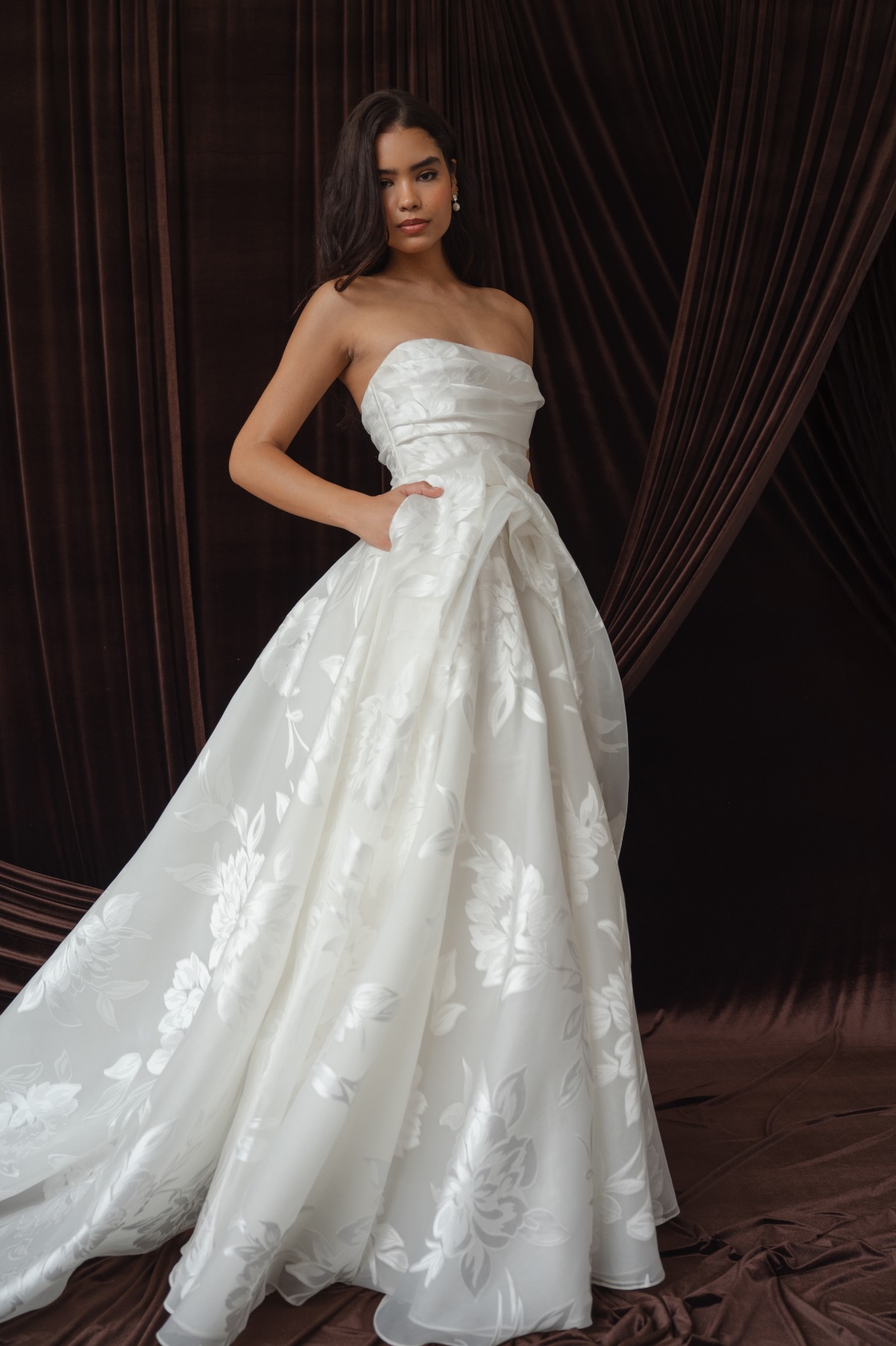 strapless wedding gown