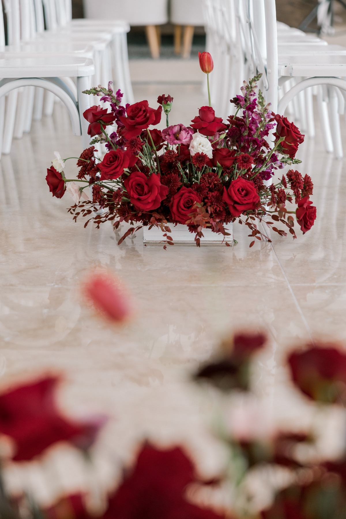 bright red wedding colors
