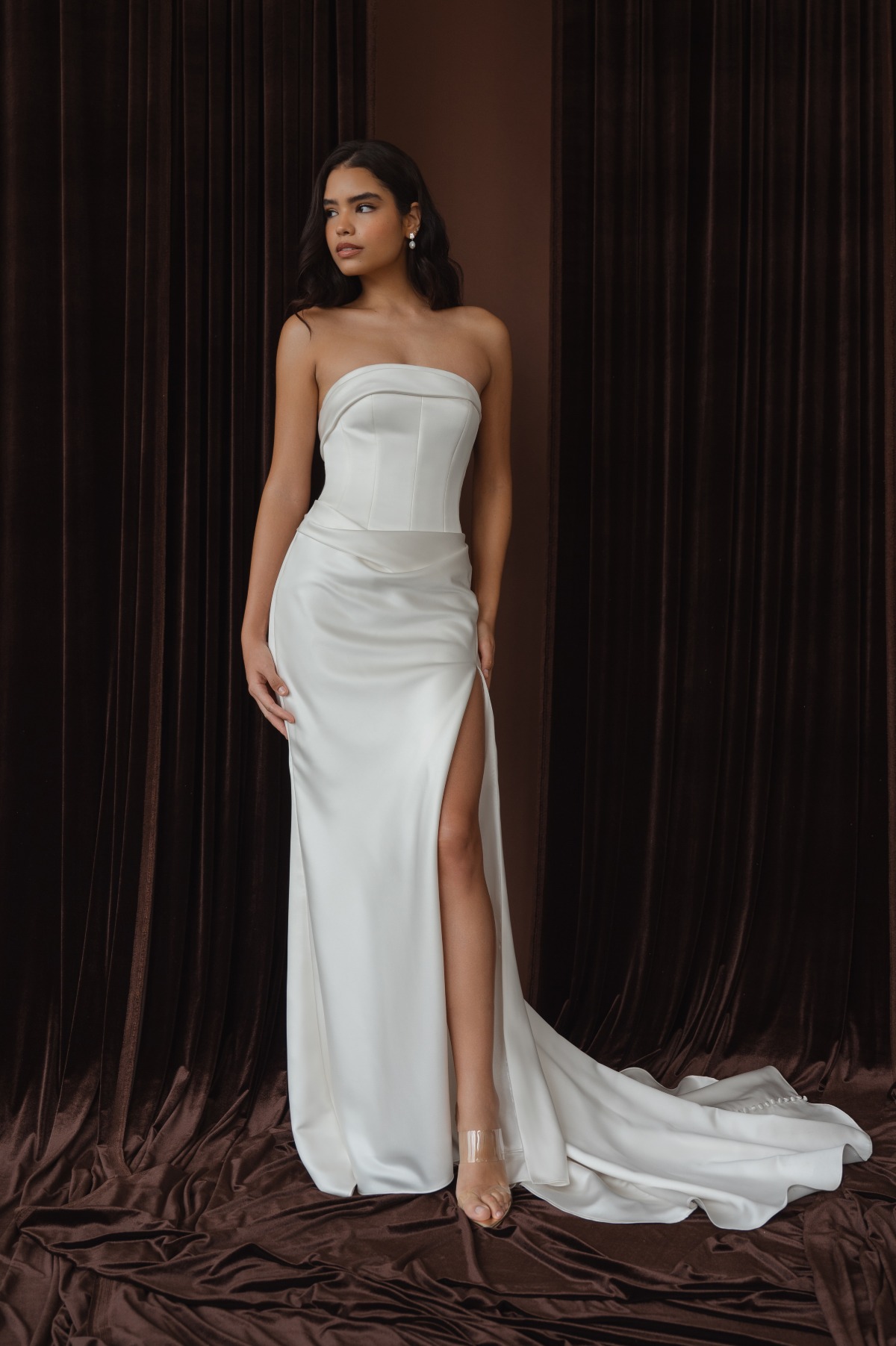 satin wedding dress