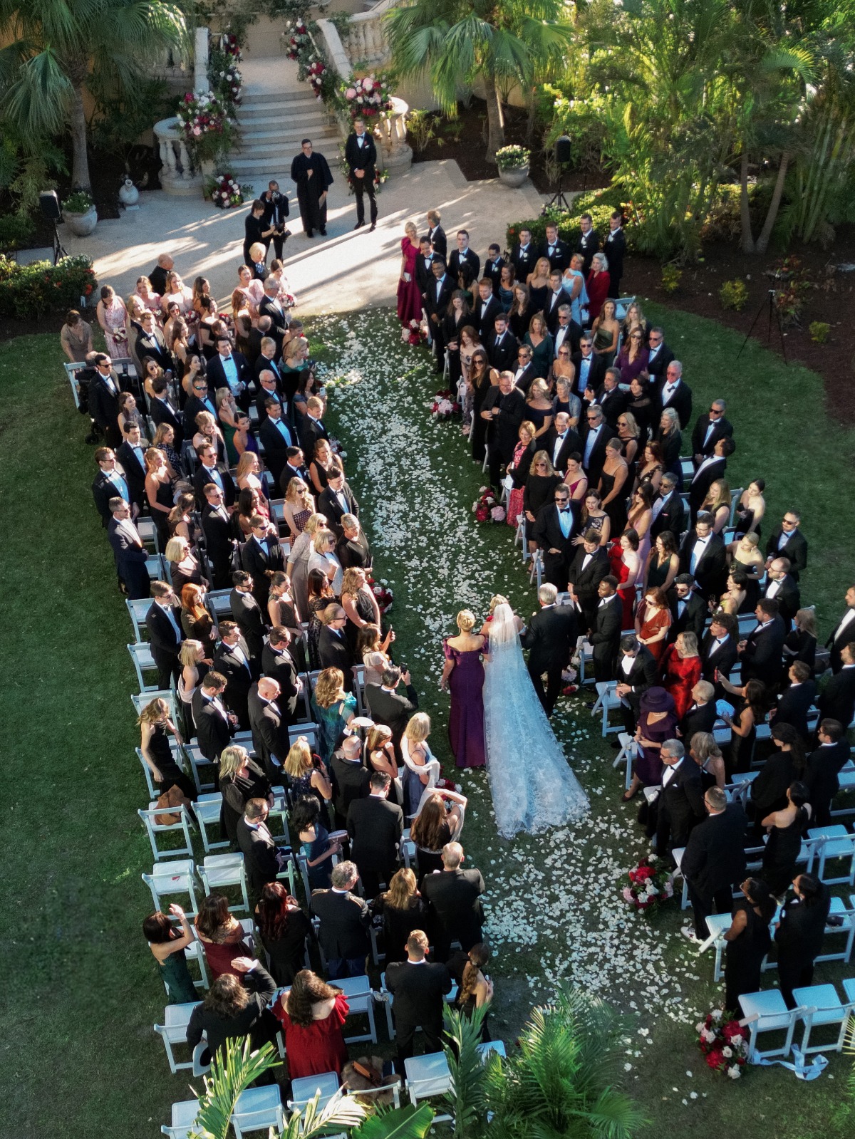 outdoor wedding ceremony on patio