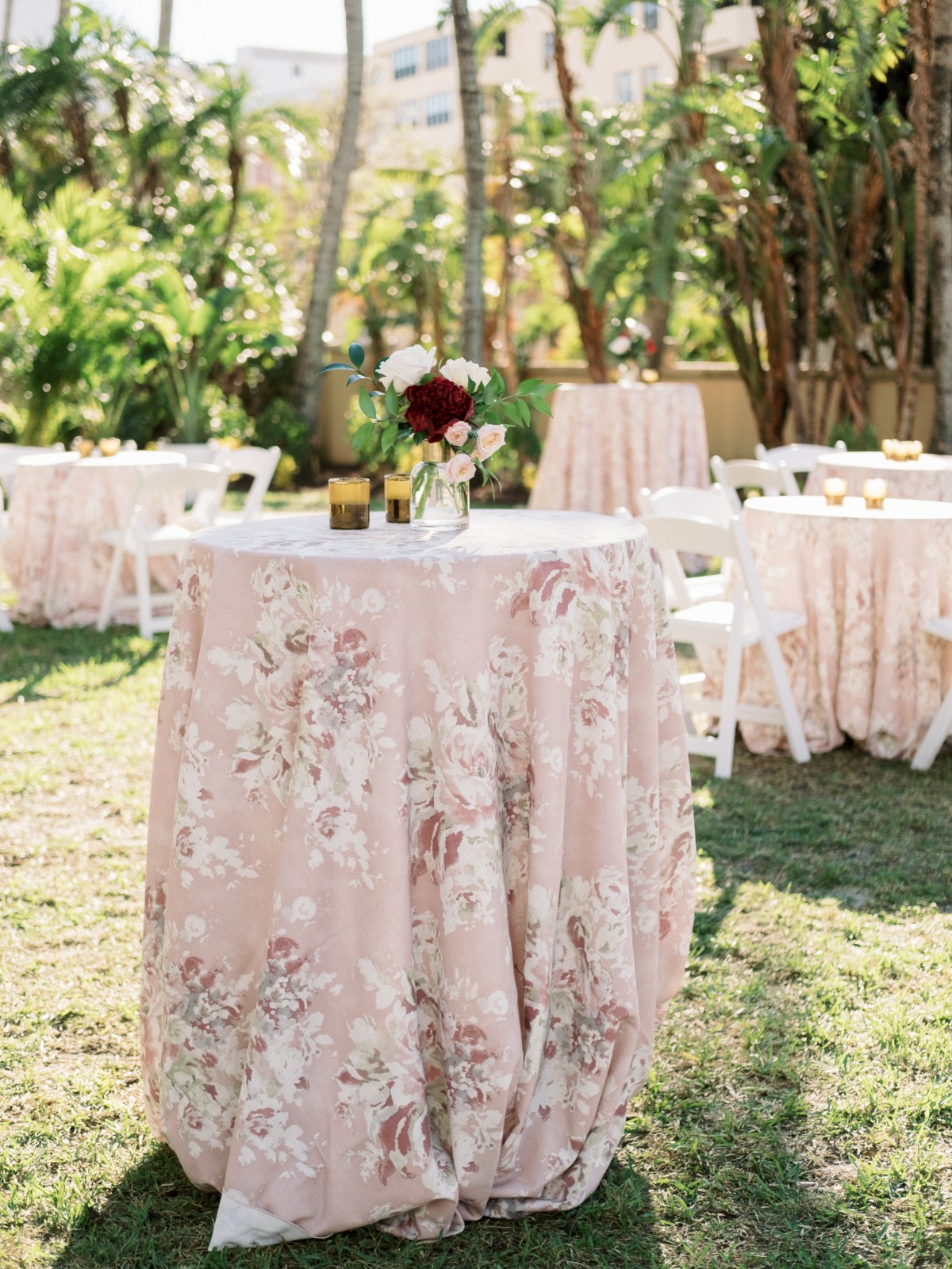 red rose floral linens