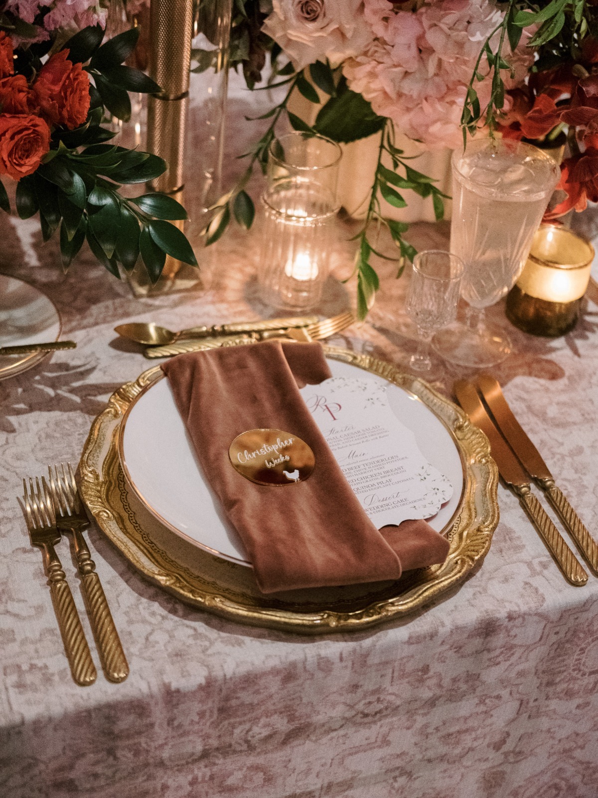 velvet place settings