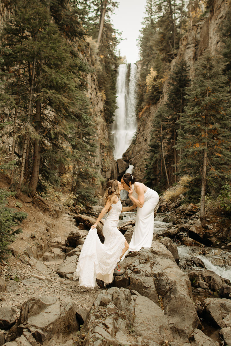 waterfall wedding portraits