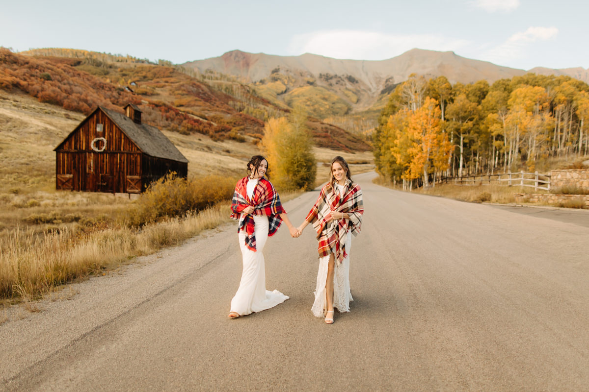 cozy mountain wedding portraits