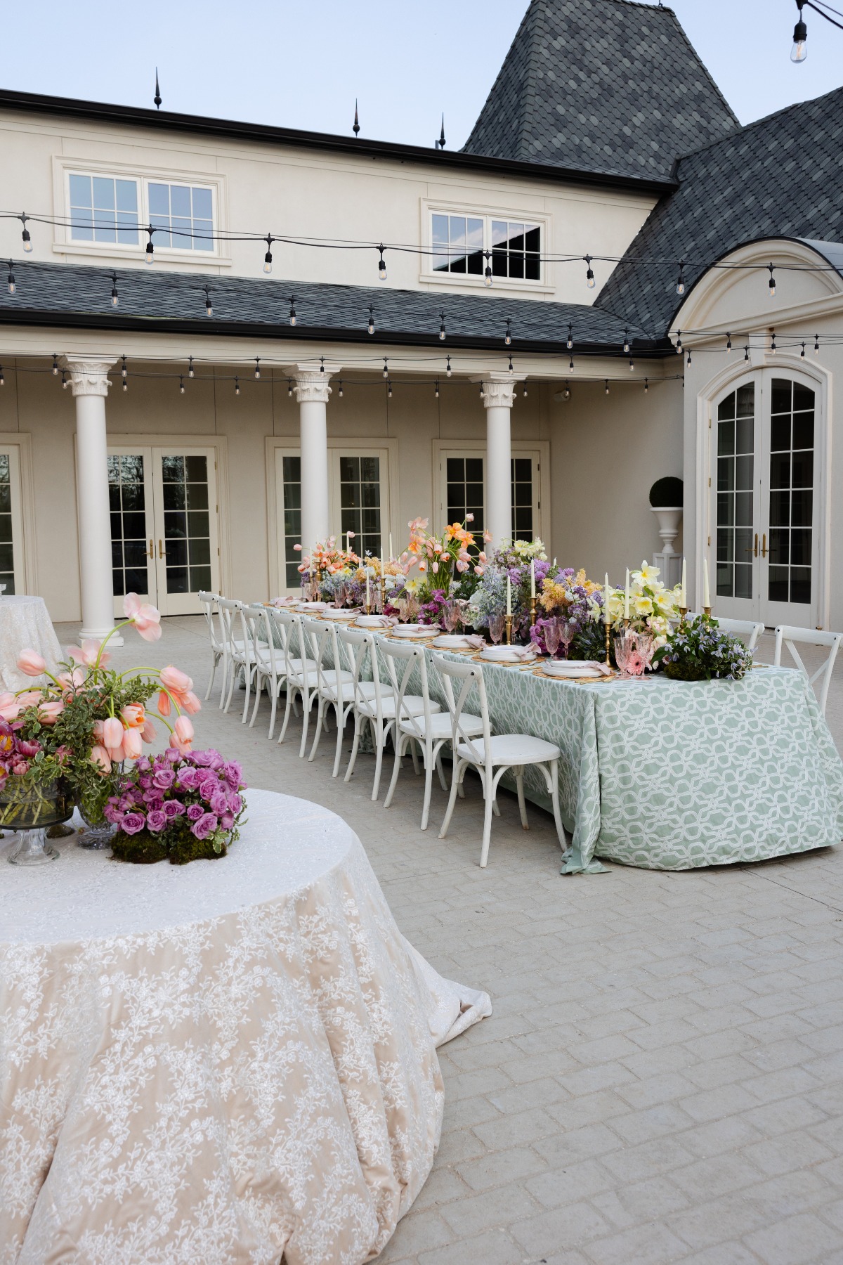 courtyard wedding reception