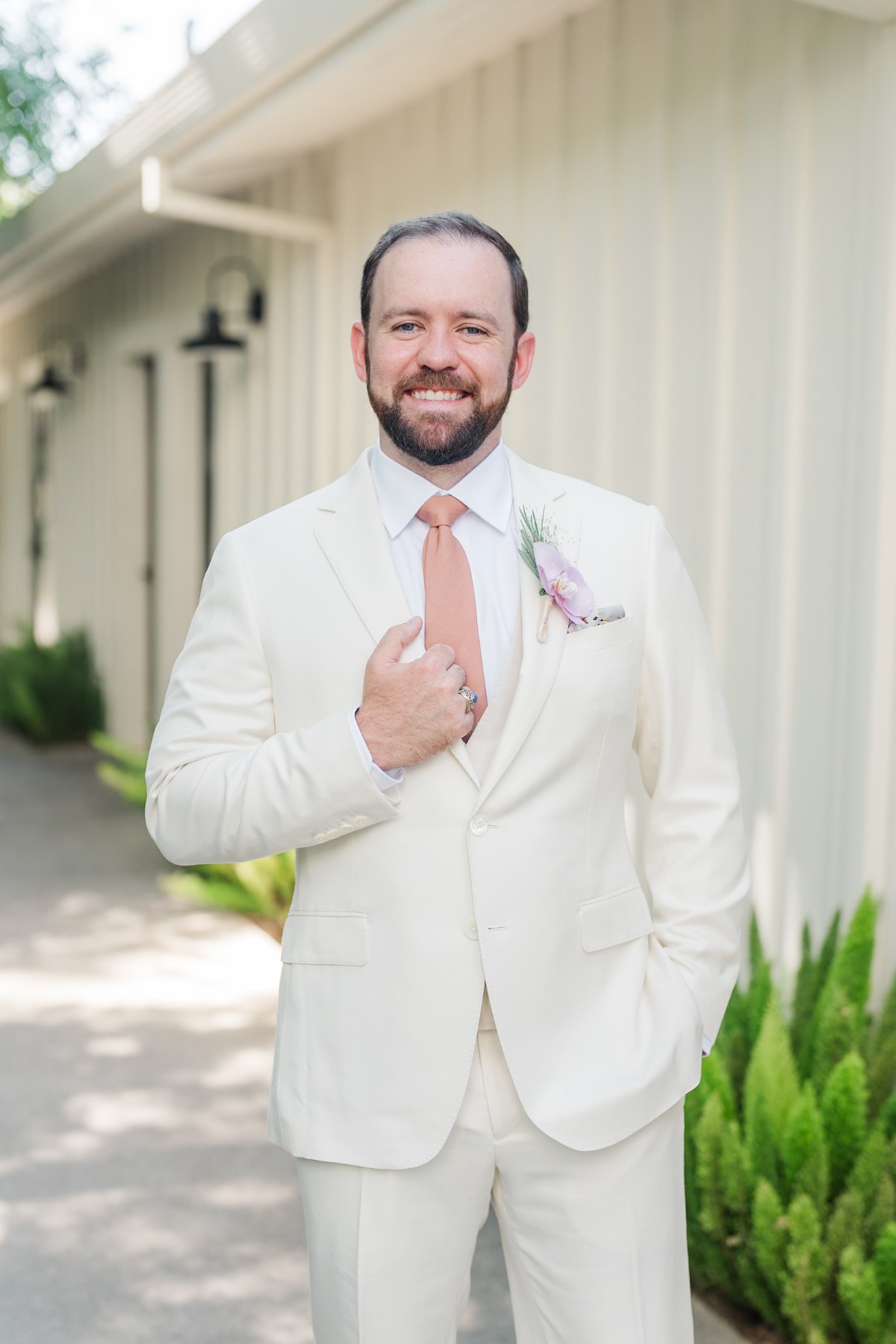tan suit for groom