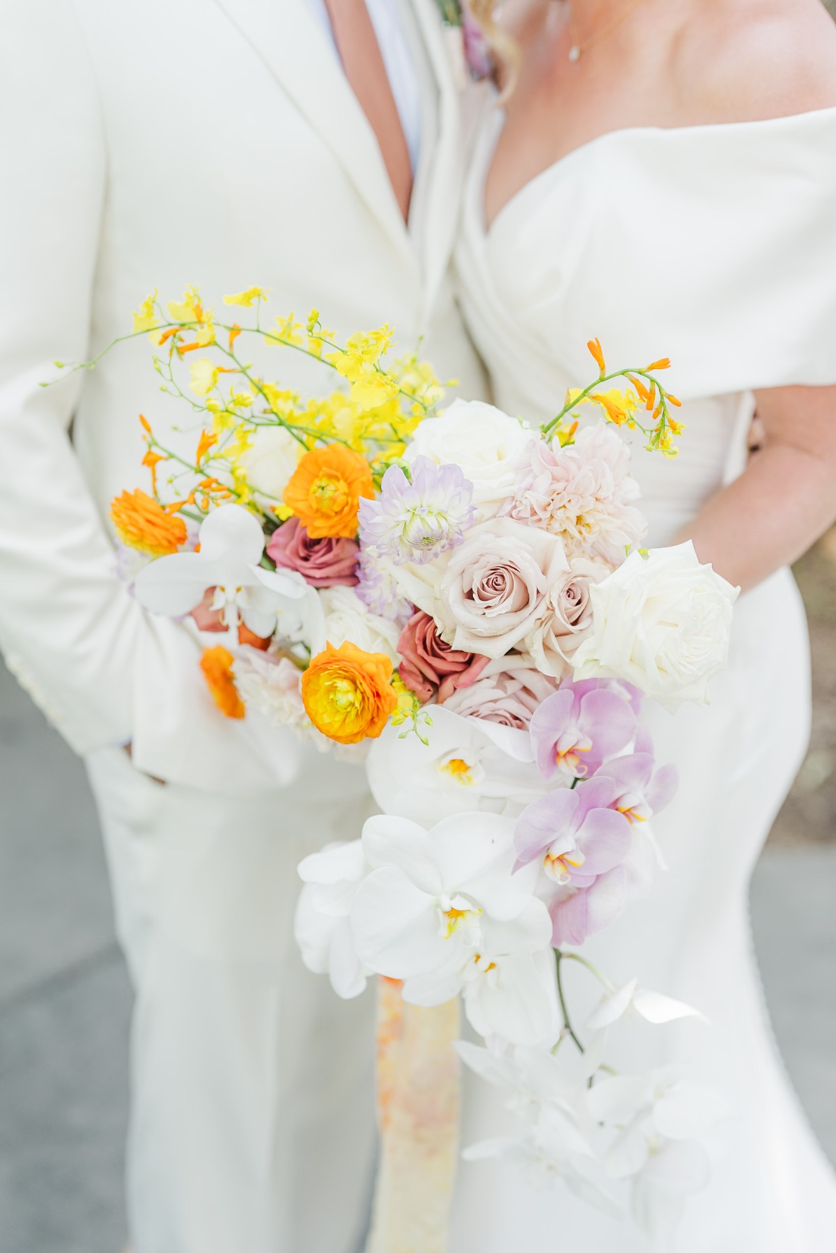 bright pastel wedding bouquet