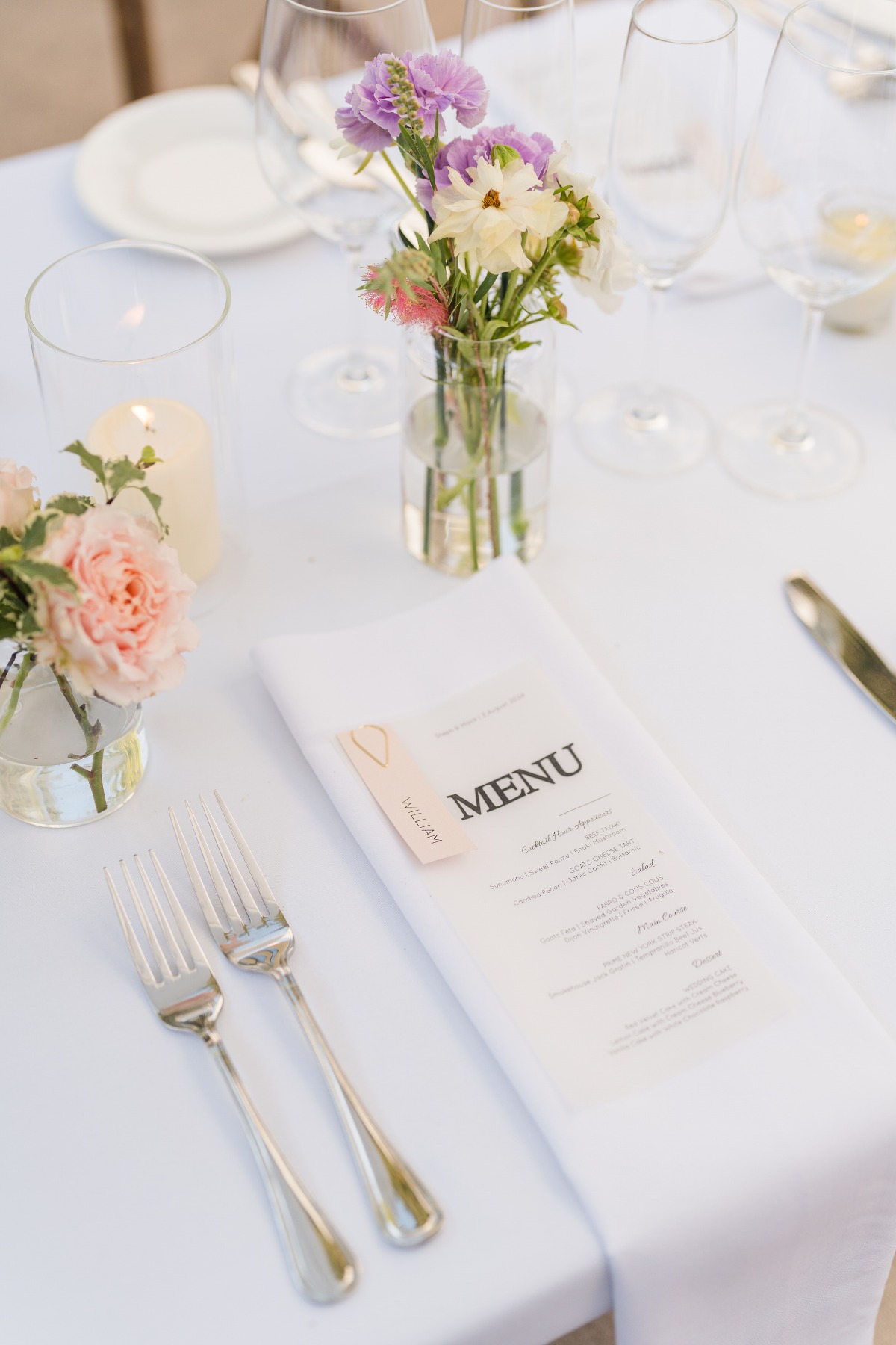modern menu for wedding