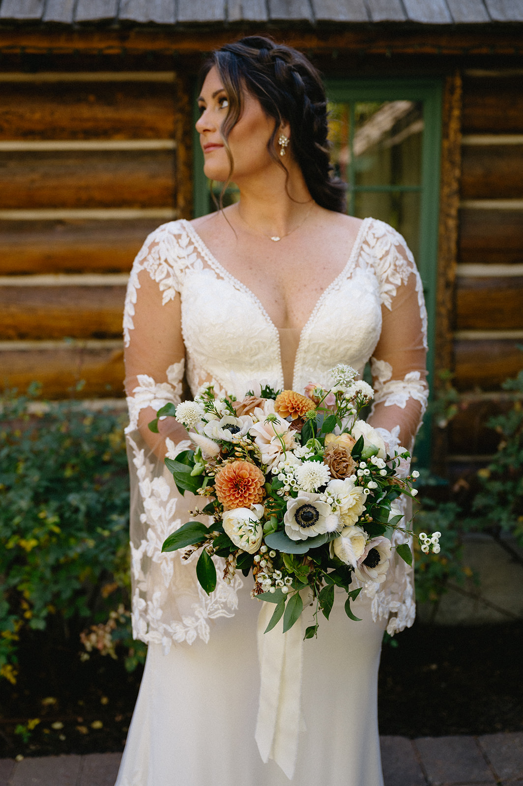 anemone and dahlia bouquet